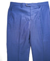 SAKS FIFTH AVE - Blue SLIM Herringbone WOOL/SILK MADE IN ITALY Flat Front Dress Pants - 34W