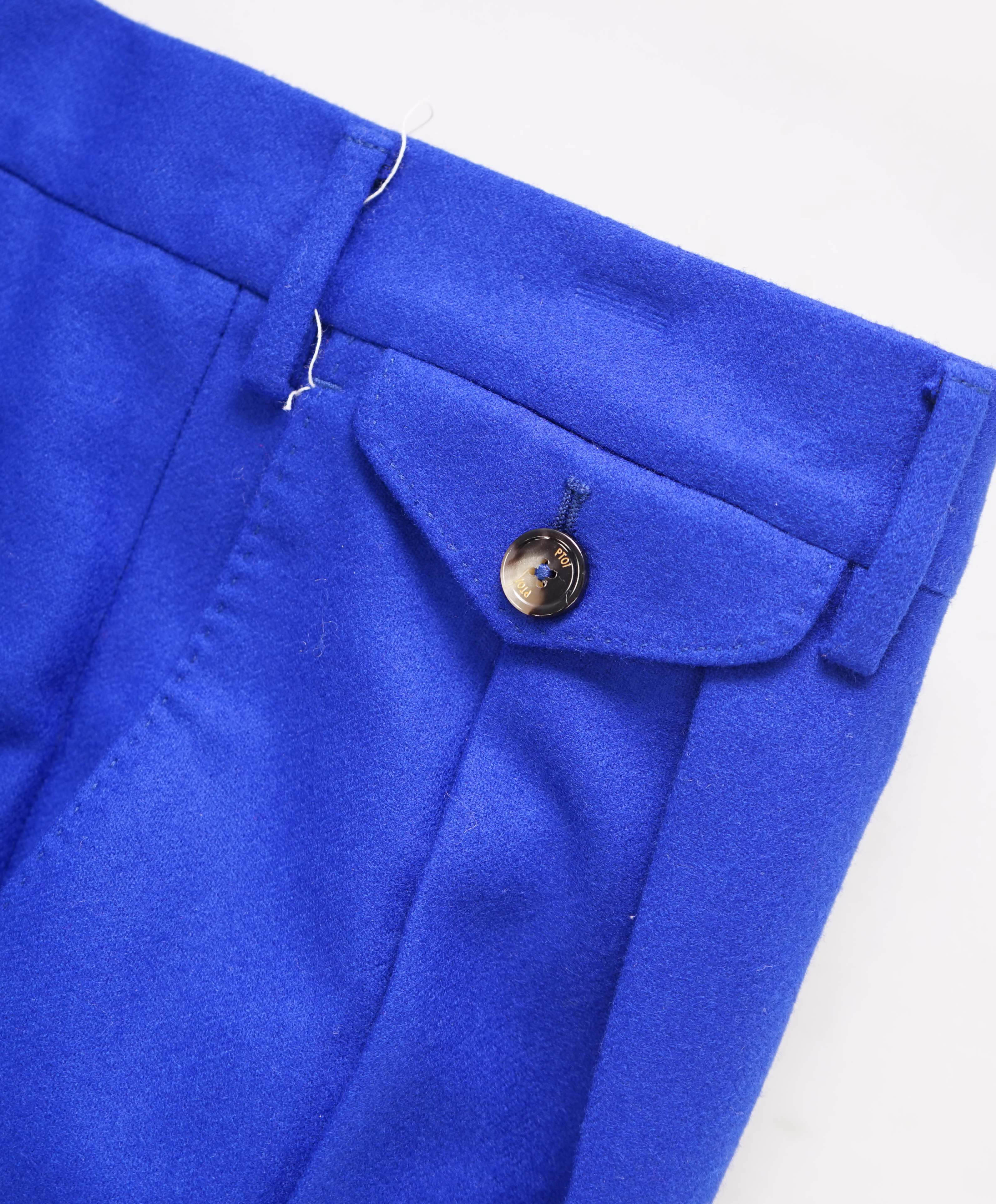 PT01 - *VITALE BARBERIS CANONICO* Cobalt Blue Flannel "THE DRAPER" Dress Pants - 32W