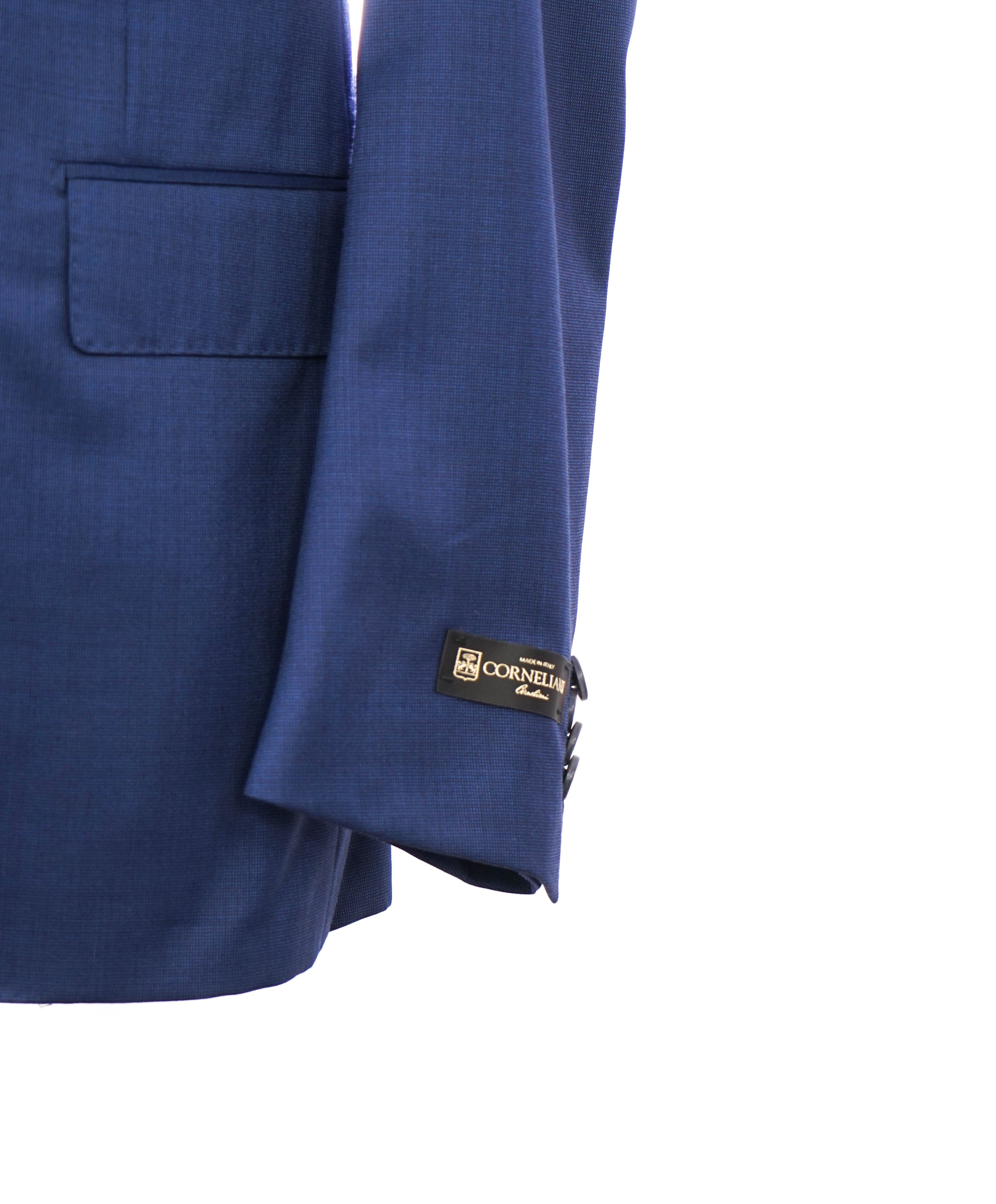 $1,595 CORNELIANI - *18,25 MICRONS* Blue Pindot Blazer - 38R