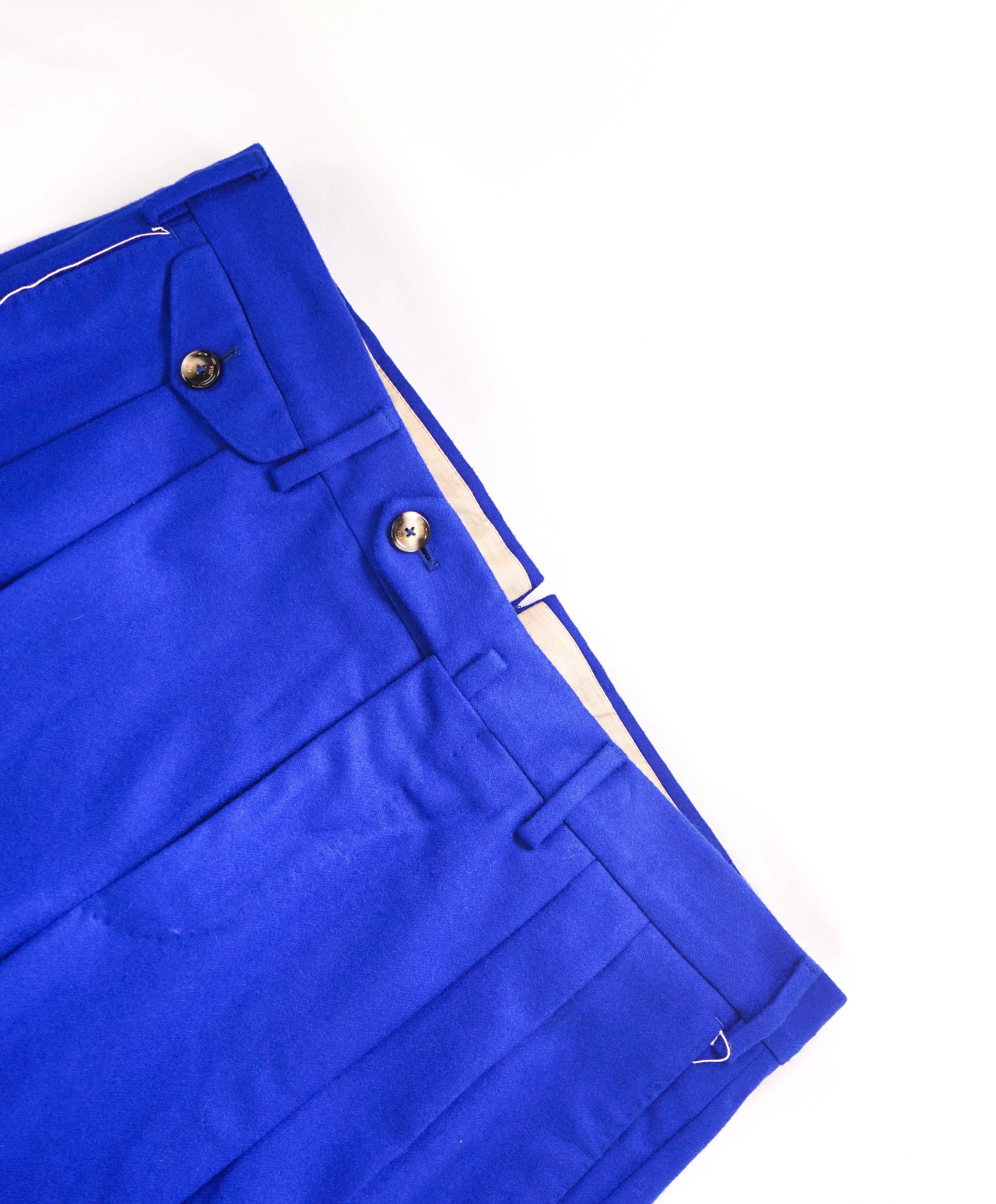 PT01 - *VITALE BARBERIS CANONICO* Cobalt Blue Flannel "THE DRAPER" Dress Pants - 32W