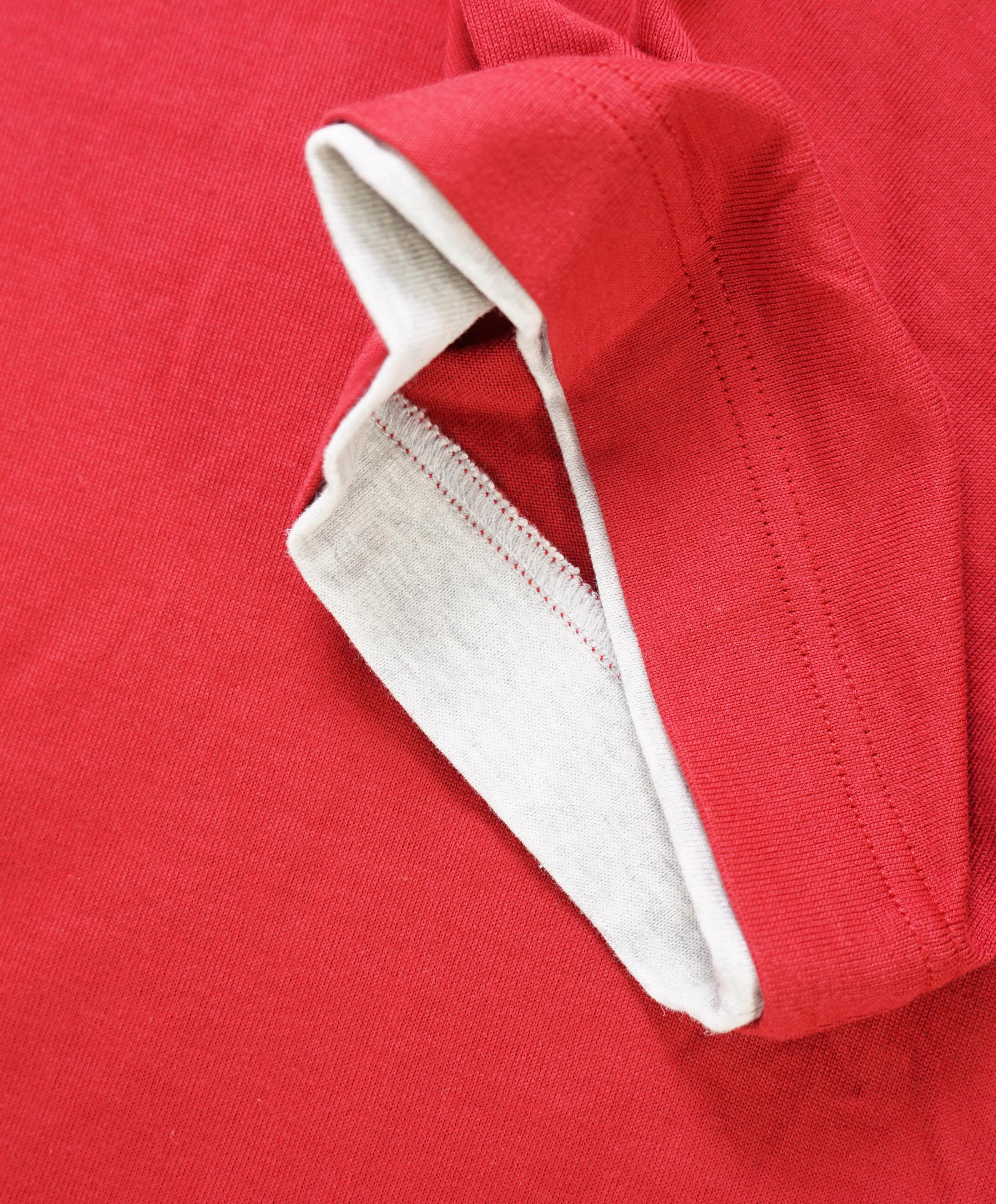 $245 ELEVENTY - Red & White Tipped Short Sleeve T - M