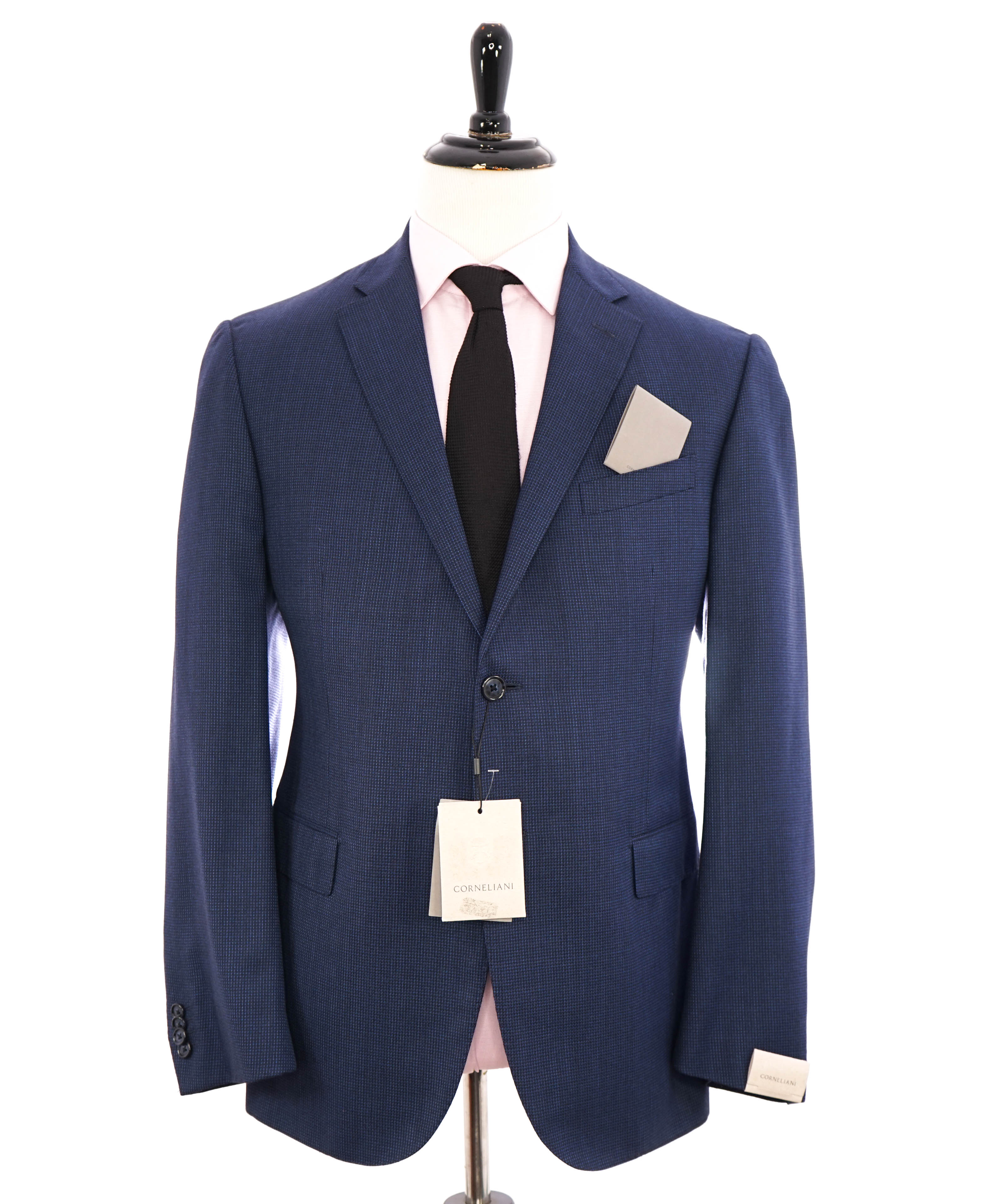 $1,595 CORNELIANI - *17,25 MICRONS* Blue Pindot Blazer - 48R