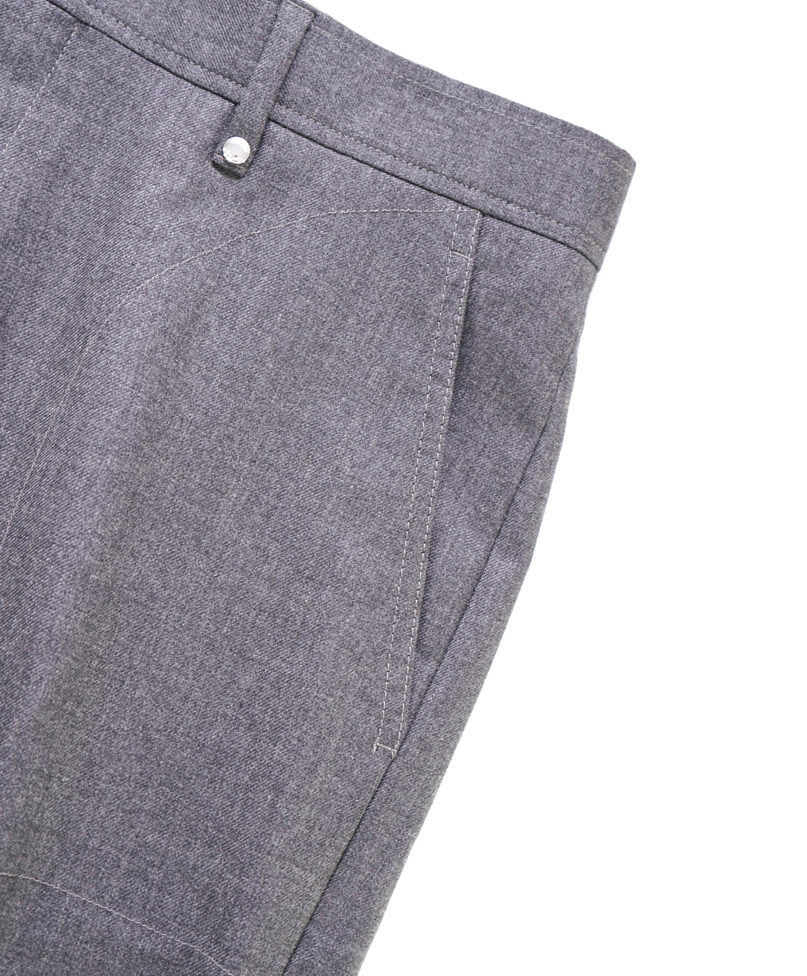 $1,050 BURBERRY LONDON - LOGO Gray Pure Wool Flap Pocket Dress Pants - 34W