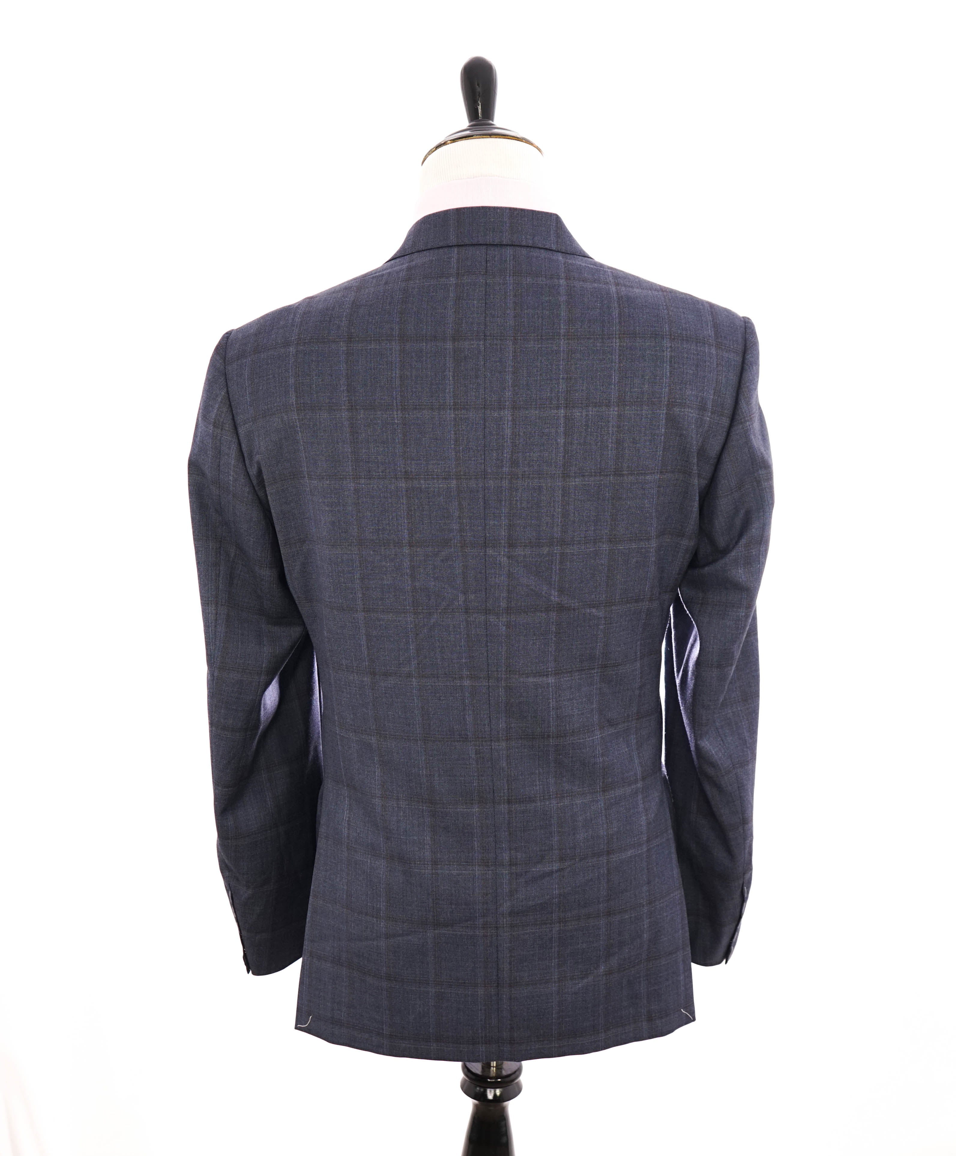 $1,595 CORNELIANI - *18,25 MICRONS* Pastel Blue Check Blazer - 44R