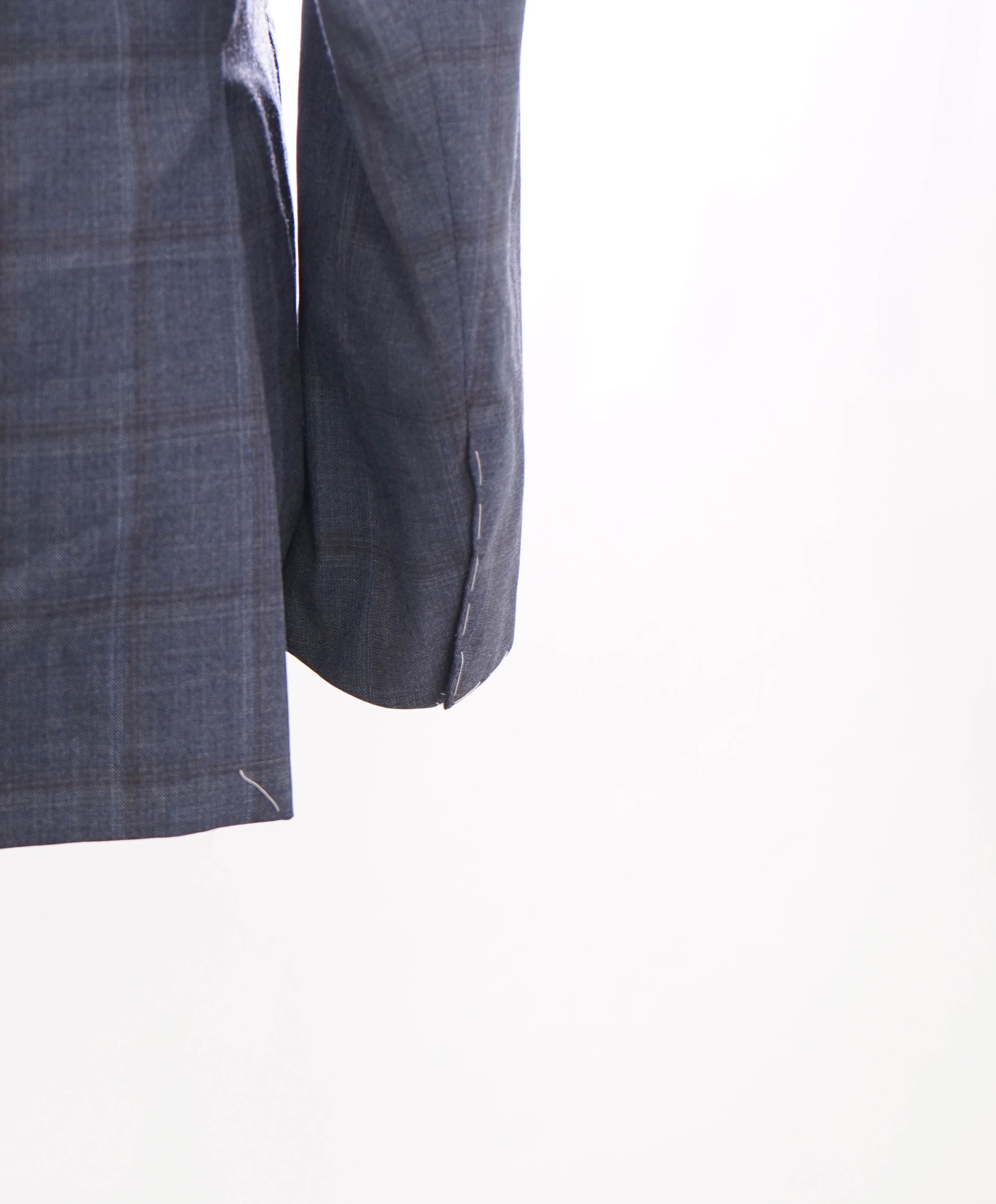 $1,595 CORNELIANI - *18,25 MICRONS* Pastel Blue Check Blazer - 44R