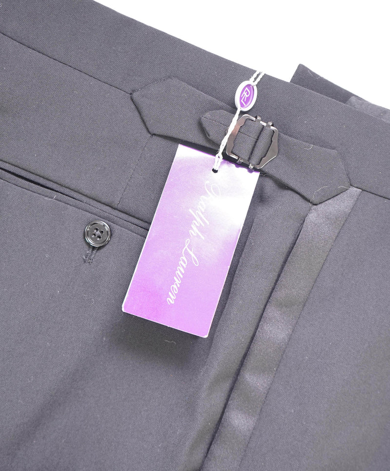 RALPH LAUREN PURPLE LABEL - *SIDE TABS* Flat Front TUXEDO Dress Pants - 36W