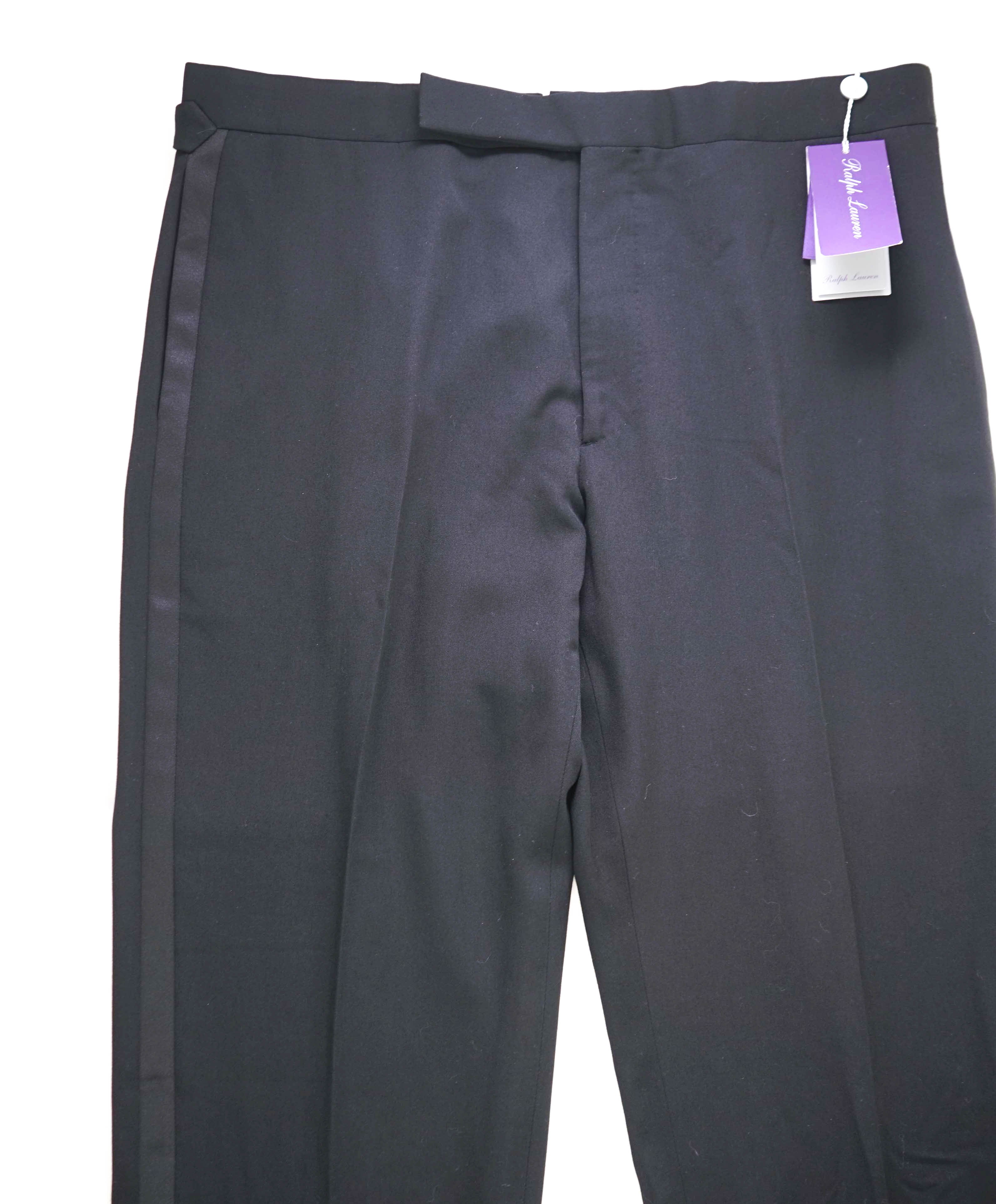 RALPH LAUREN PURPLE LABEL - *SIDE TABS* Flat Front TUXEDO Dress Pants - 36W