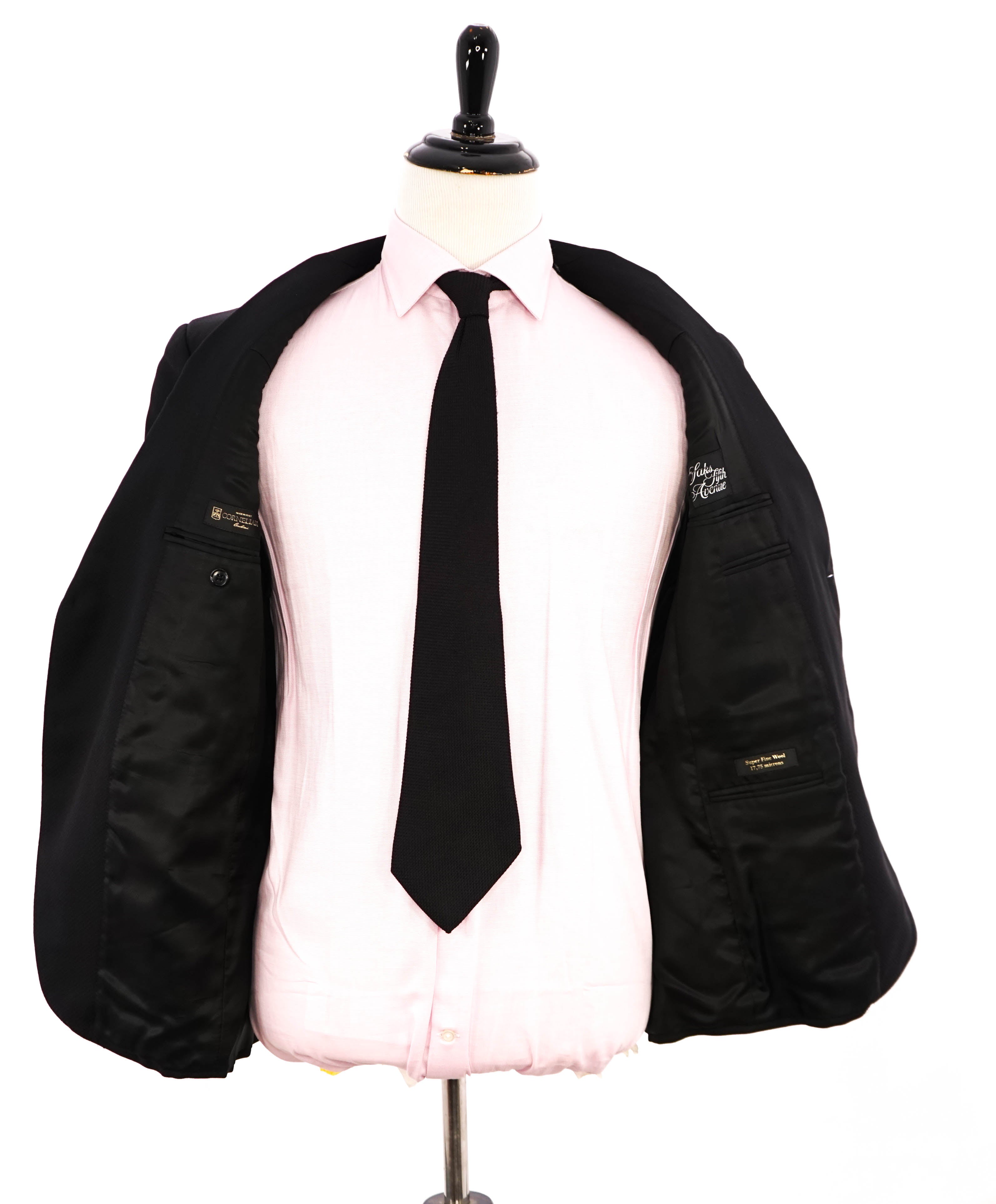 $1,595 CORNELIANI - *17,75 MICRONS* Black STAPLE Blazer - 42S