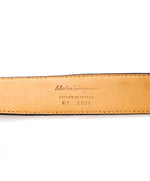 $535 SALVATORE FERRAGAMO - Black Single Gancini Buckle SUEDE Leather Belt - 34W