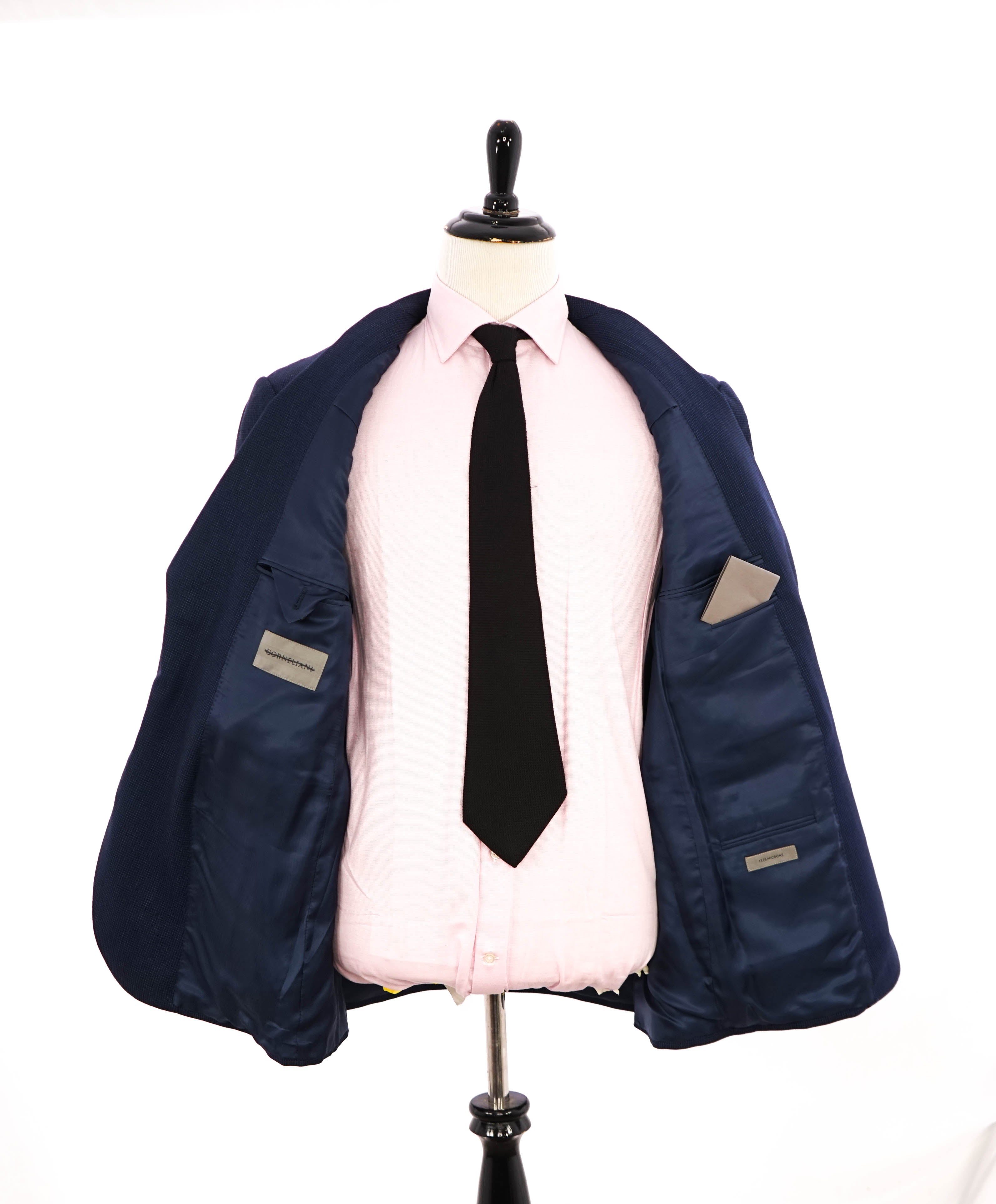 $1,595 CORNELIANI - *17,25 MICRONS* Blue Pindot Blazer - 48R