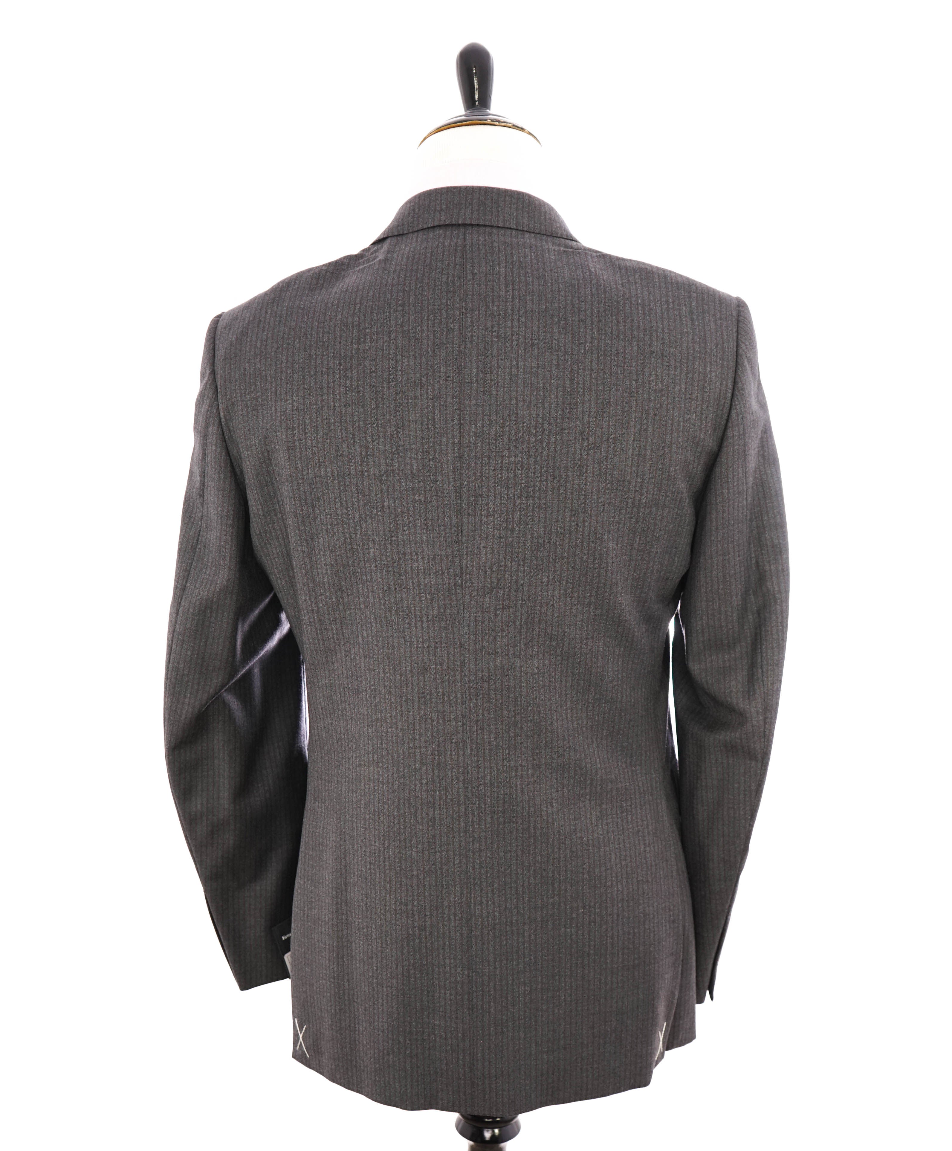 $2,695 ERMENEGILDO ZEGNA - Gray/Brown Textured Flannel Blazer - 42R