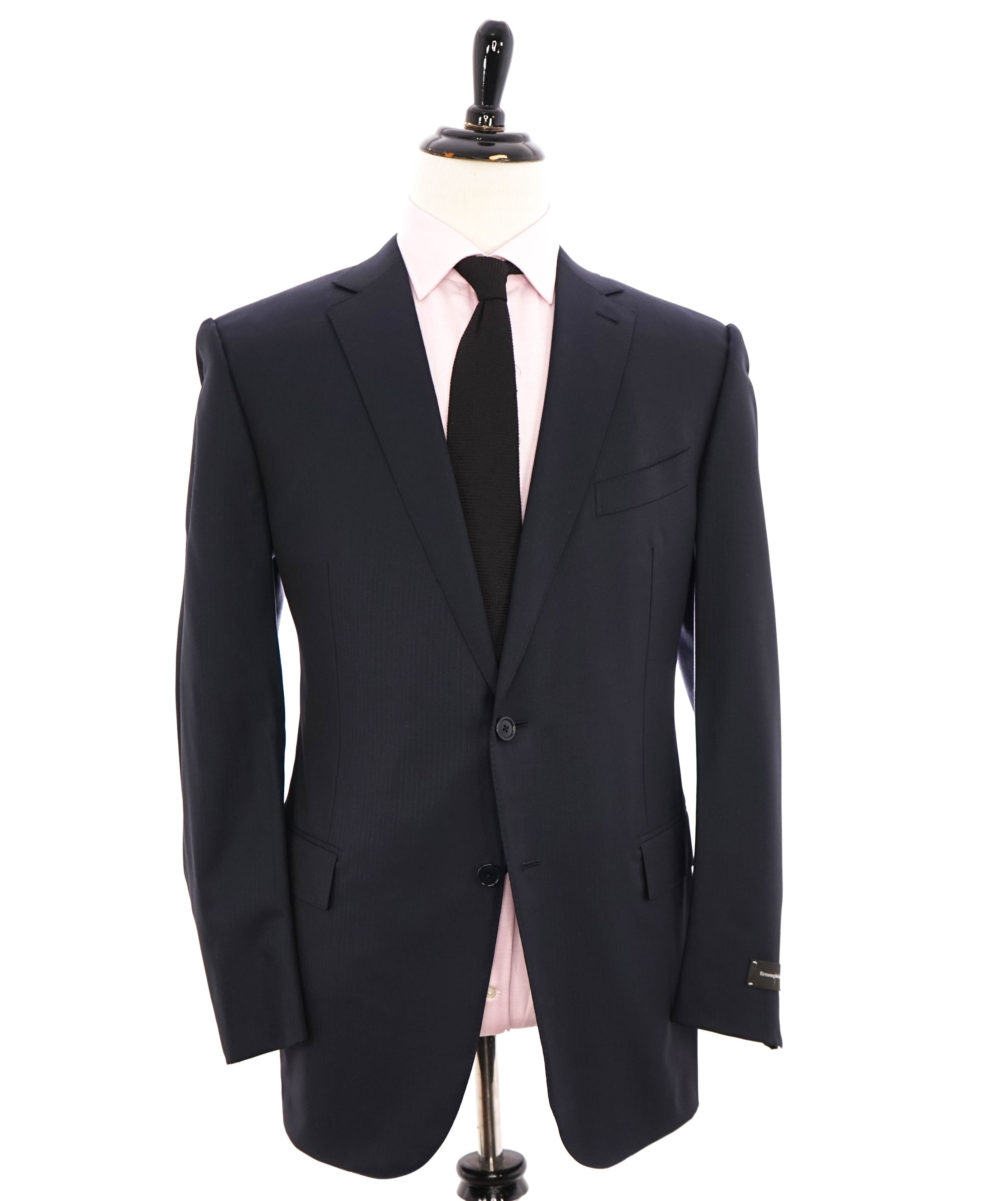 $2,695 ERMENEGILDO ZEGNA - Navy Textured “15 MIL MIL 15” Blazer - 46R