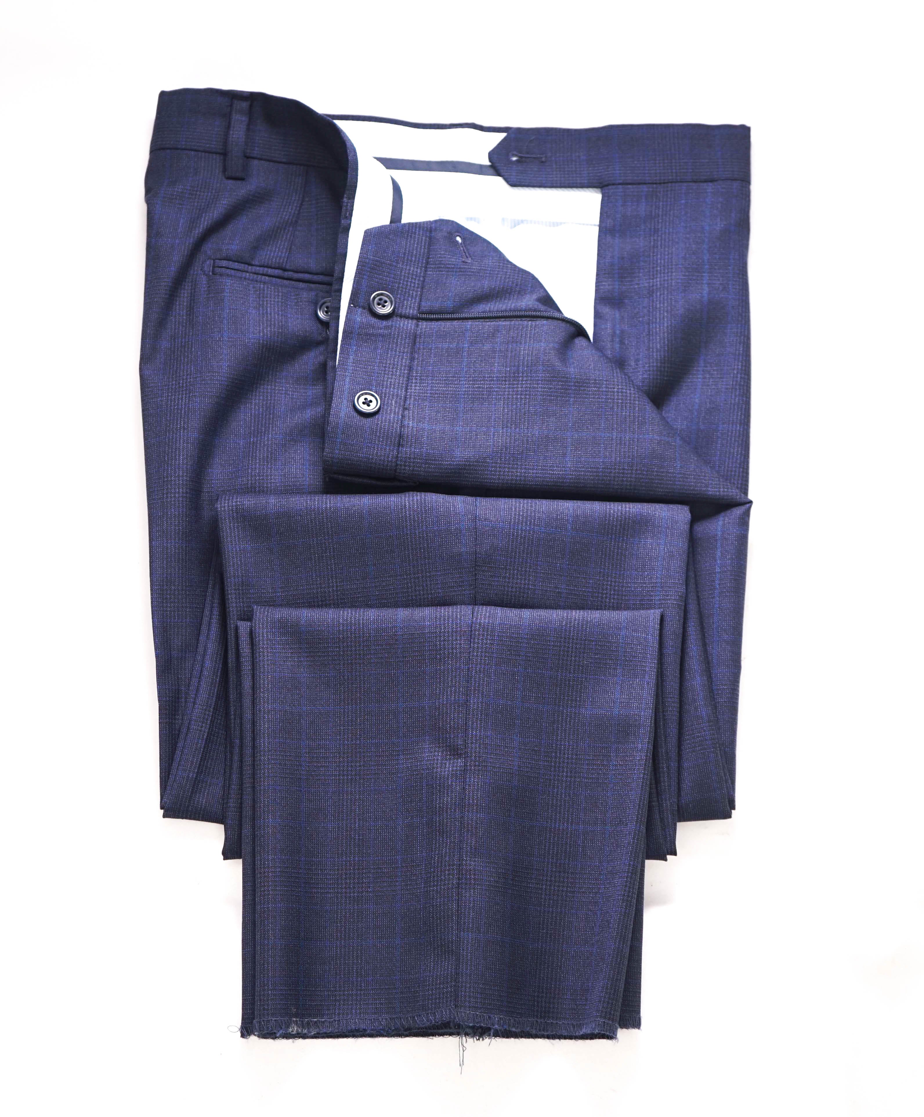 SAKS FIFTH AVE - Prince of Wales Check "CLASSIC" MADE IN ITALY Flat Front Dress Pants - 34W