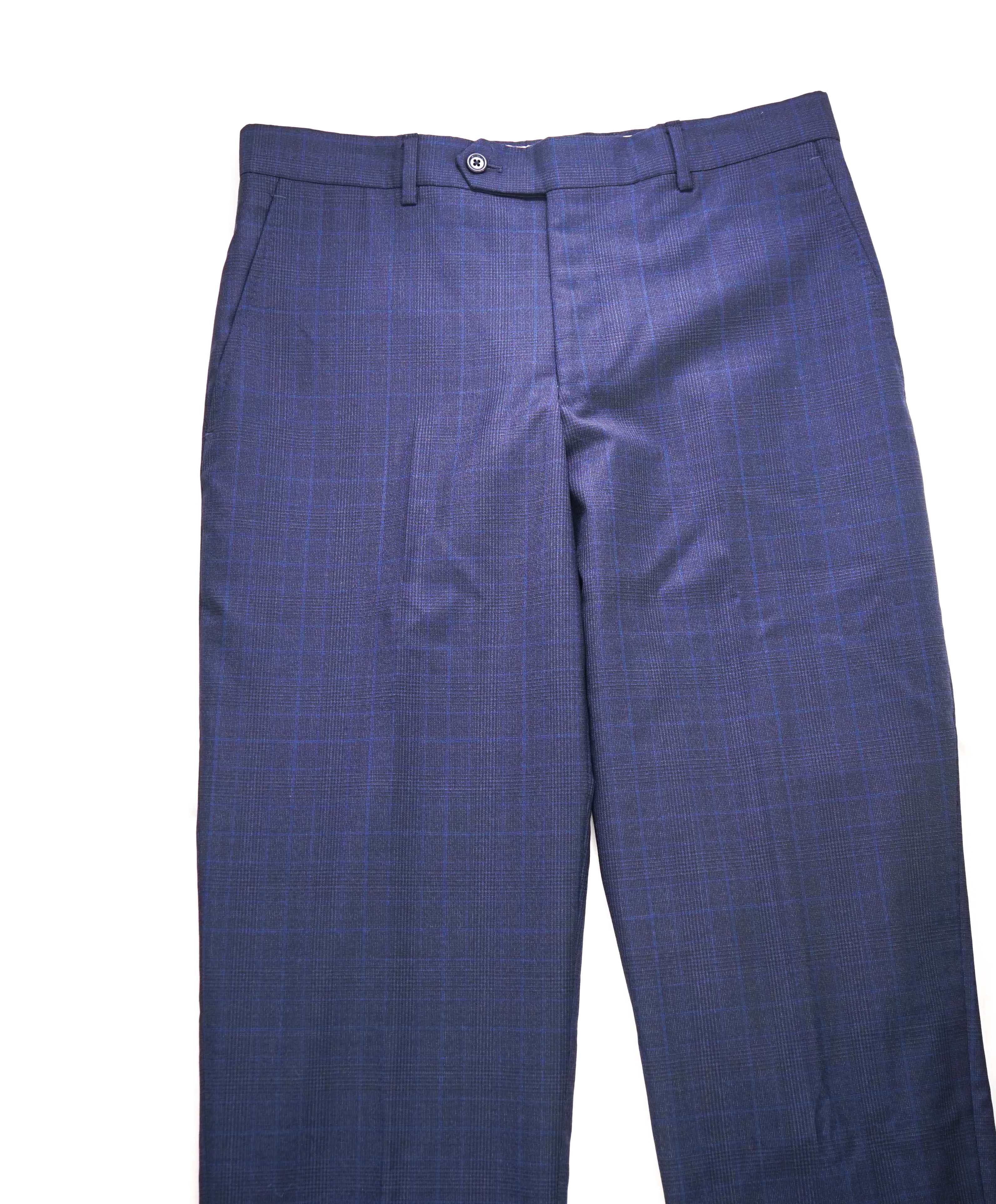 SAKS FIFTH AVE - Prince of Wales Check "CLASSIC" MADE IN ITALY Flat Front Dress Pants - 34W