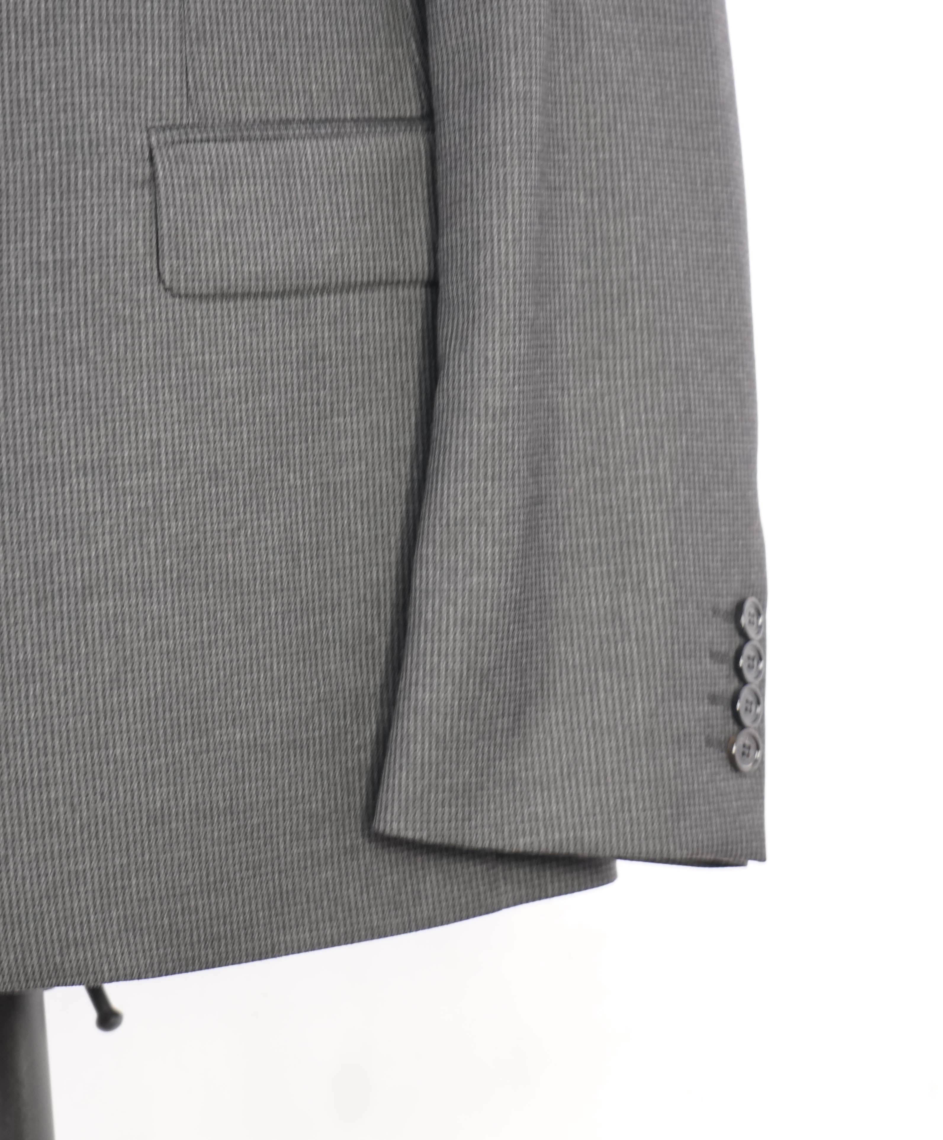 $2,395 BURBERRY LONDON - Made In Italy Wool Charcoal Houndstooth "MILBURY" Suit - 44R