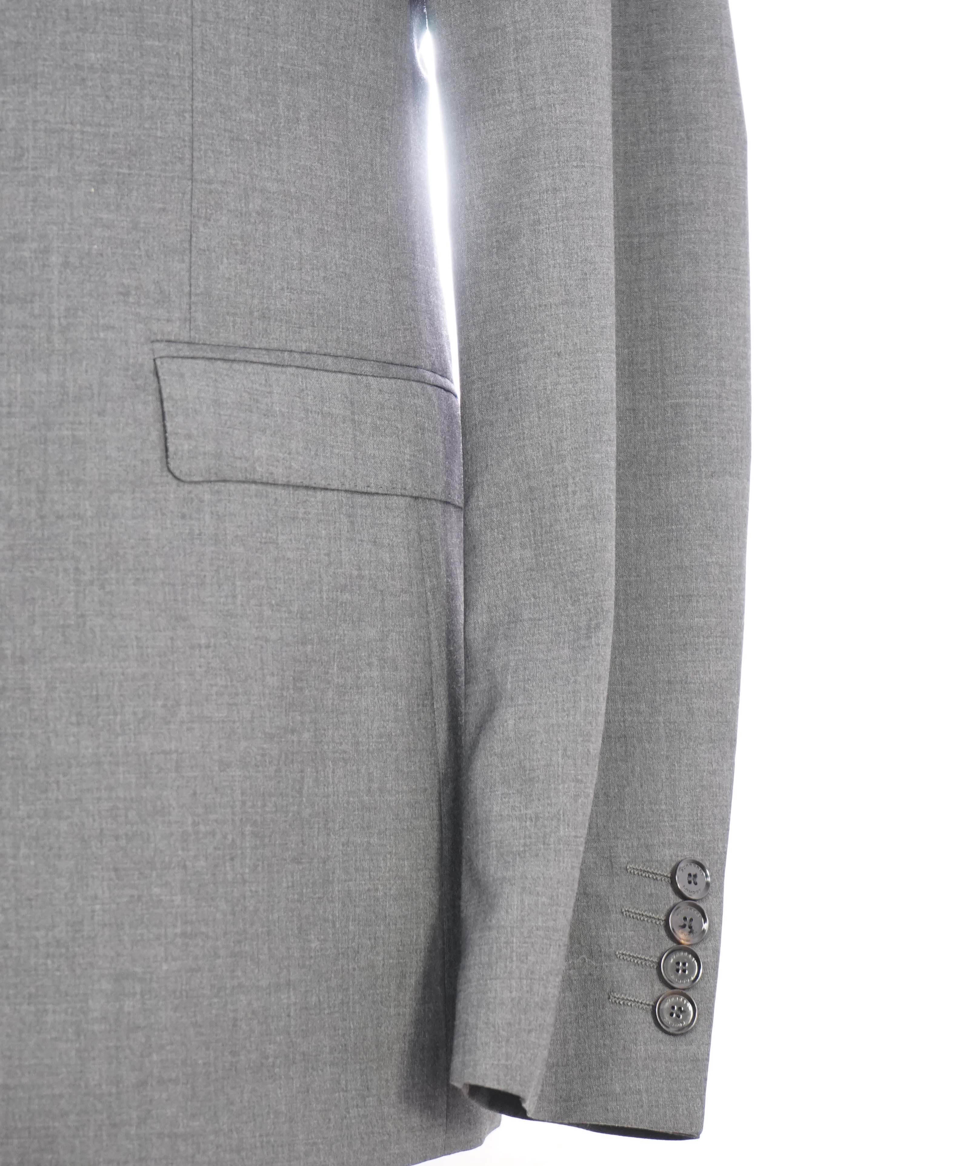 $2,395 BURBERRY LONDON - Made In Italy Wool Textured Gray "MILBURY" LOGO Suit - 44R