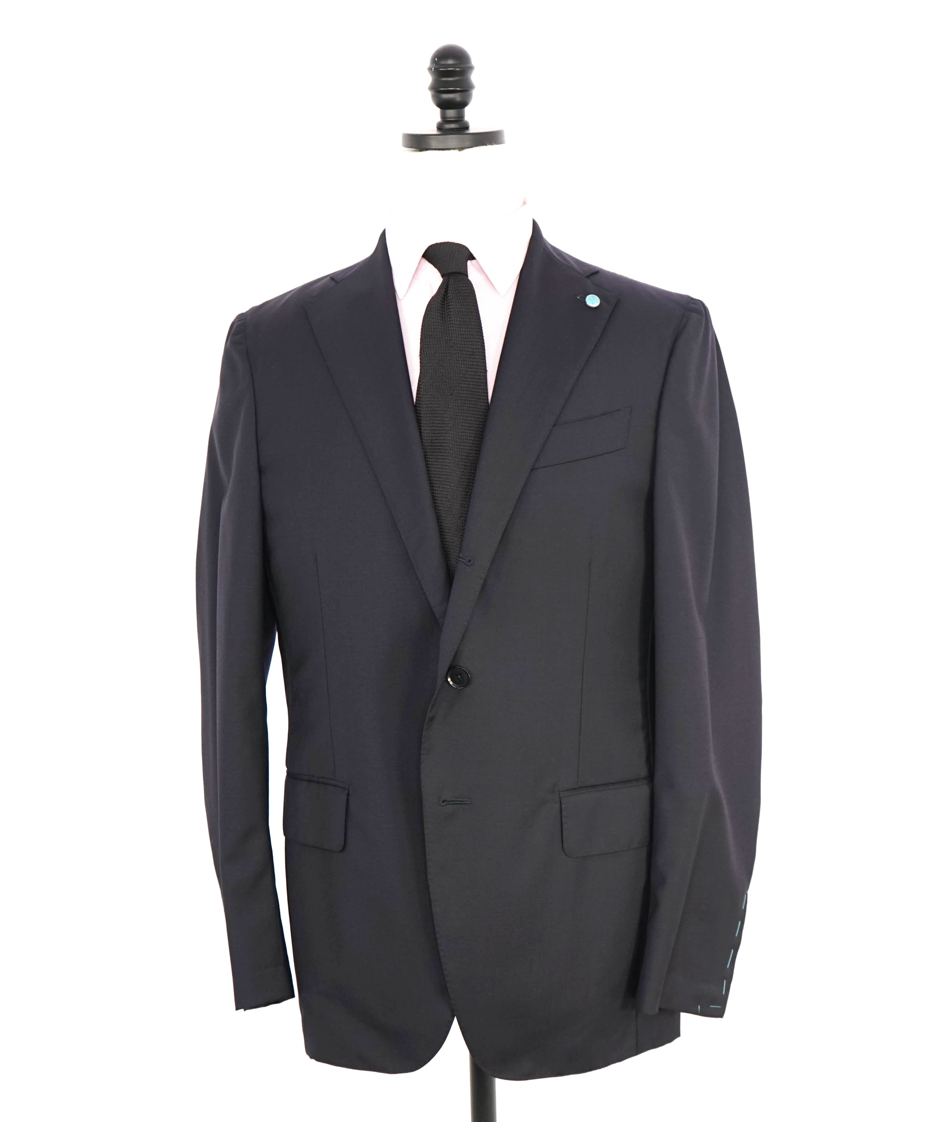 $1,495 EIDOS - By ISAIA 2/3 Button Roll Lapel Semi-Lined Navy Classic Wool Blazer - 40R