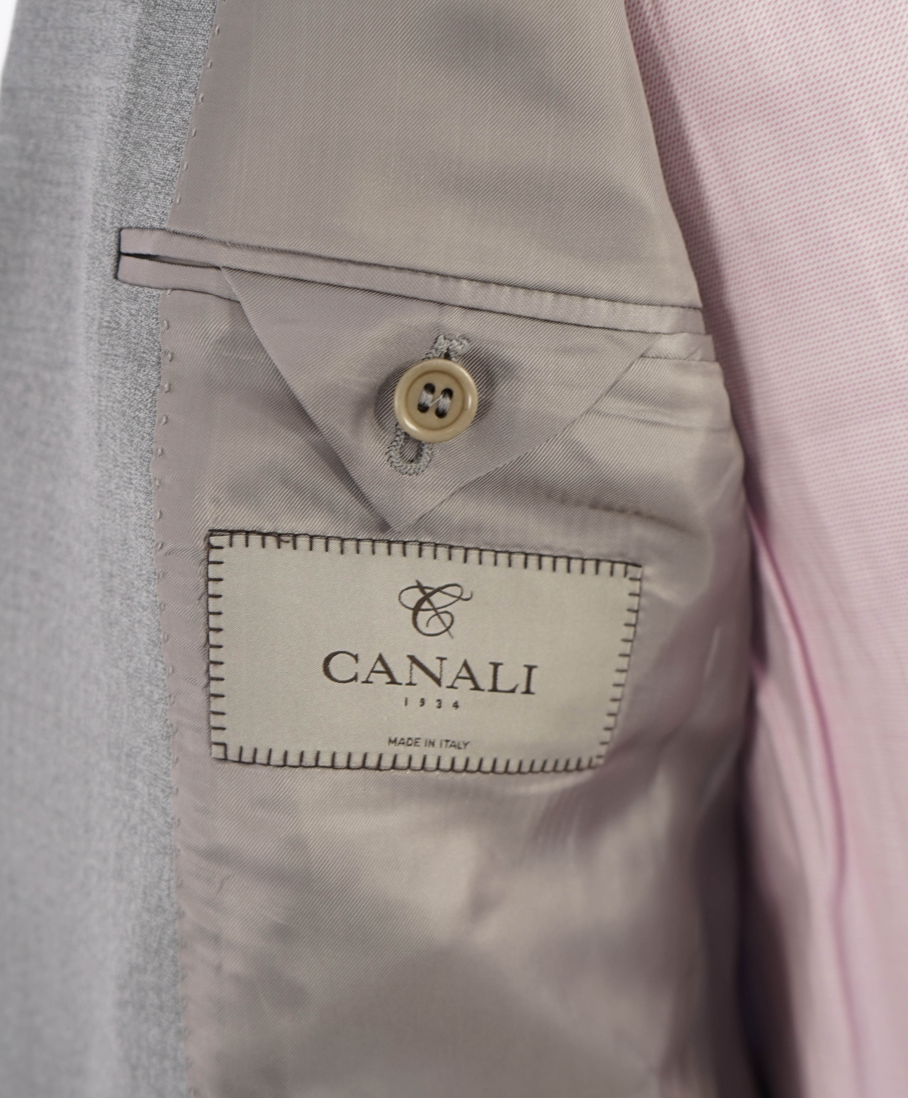 $1,895 CANALI - "NATURAL COMFORT" Light Gray Summer Blazer - 46R