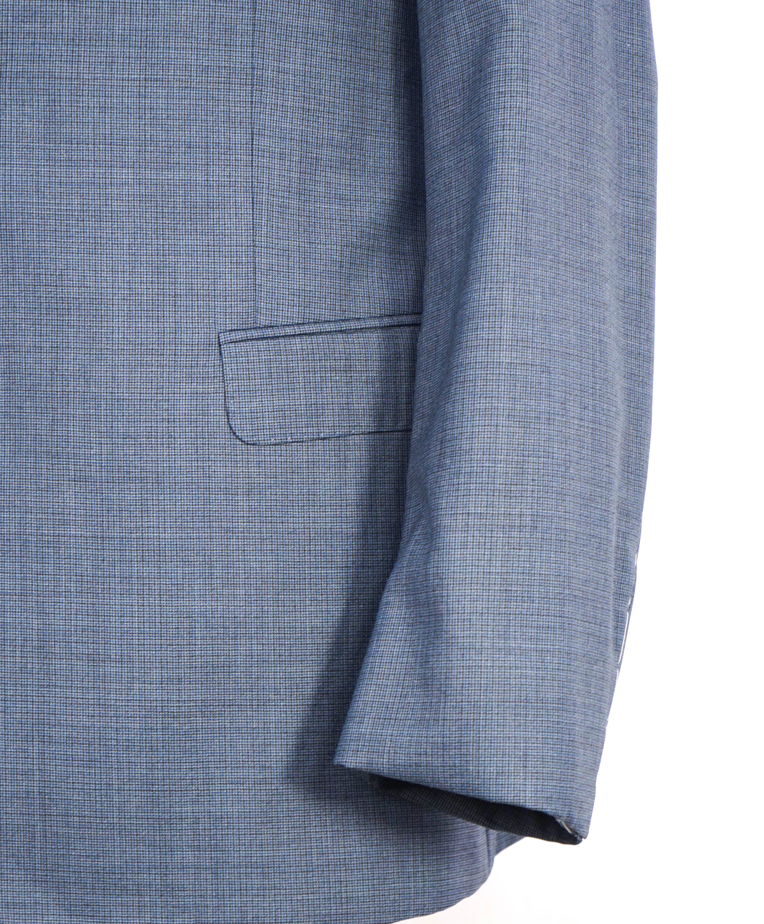 $2,295 GIORGIO ARMANI - “SOFT” Baby Blue Houndstooth WOOL/SILK Blazer - 42R