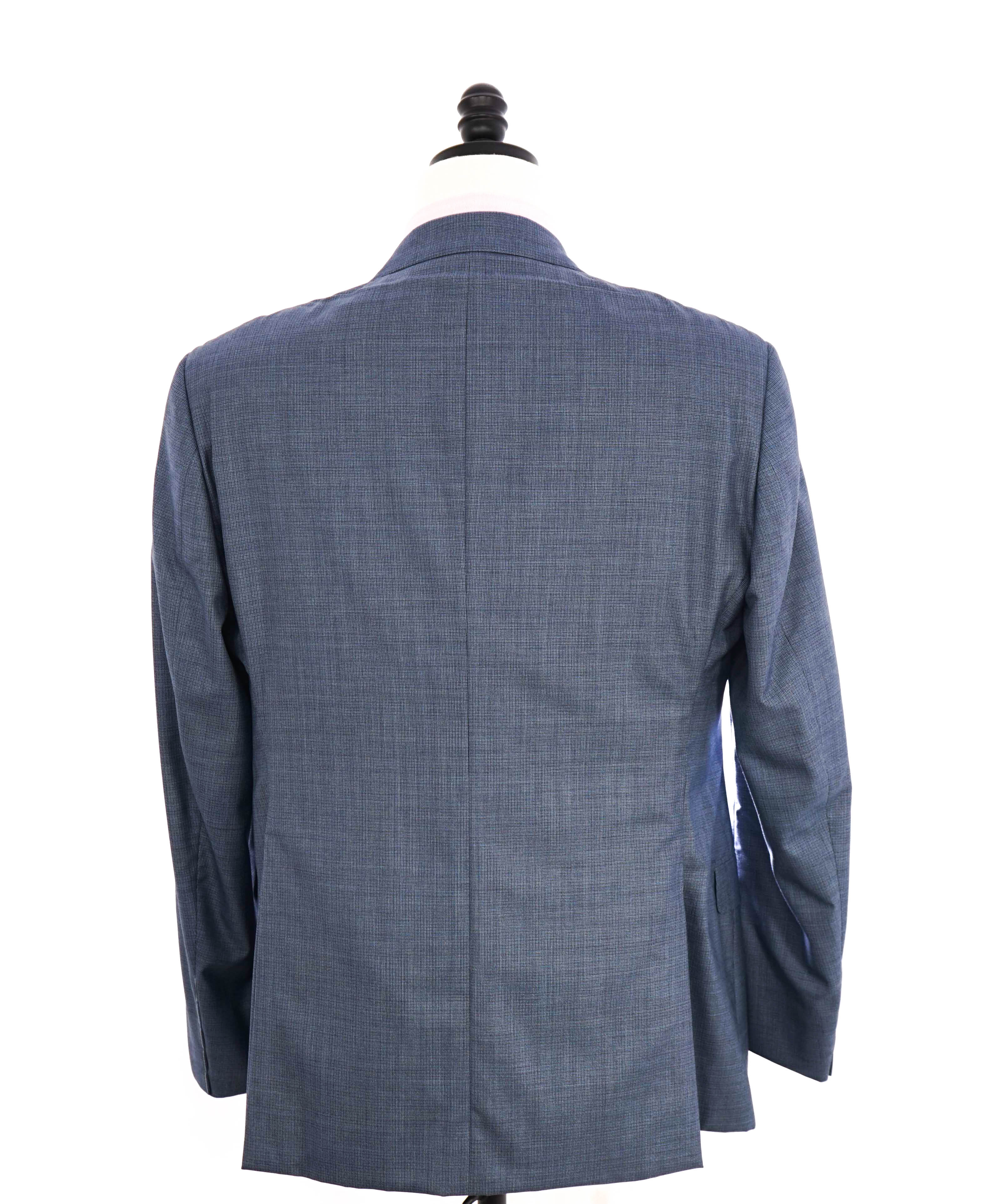 $2,295 GIORGIO ARMANI - “SOFT” Baby Blue Houndstooth WOOL/SILK Blazer - 42R