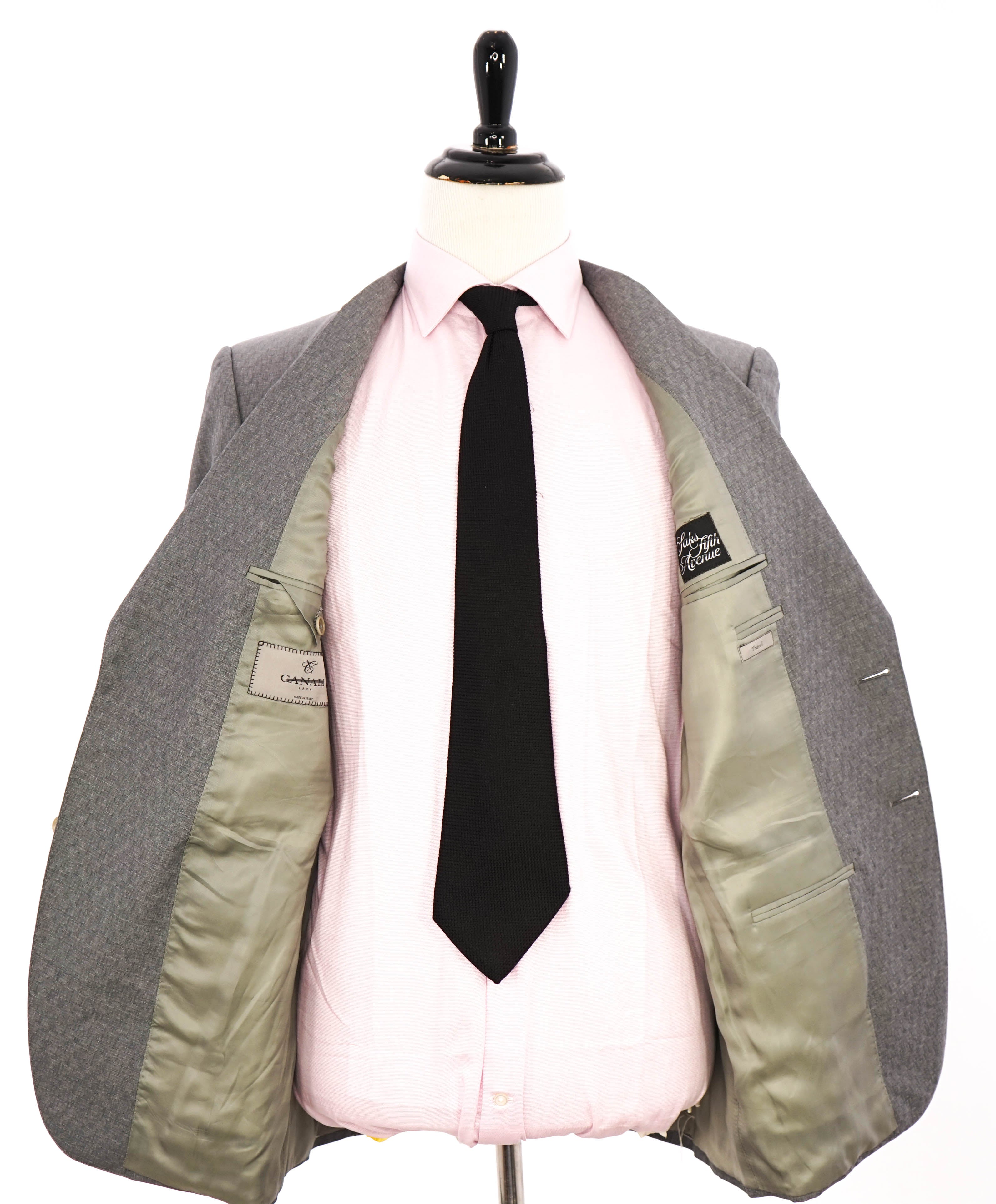 $1,895 CANALI - GEOMETRIC Check Mid Gray Blazer - 42R