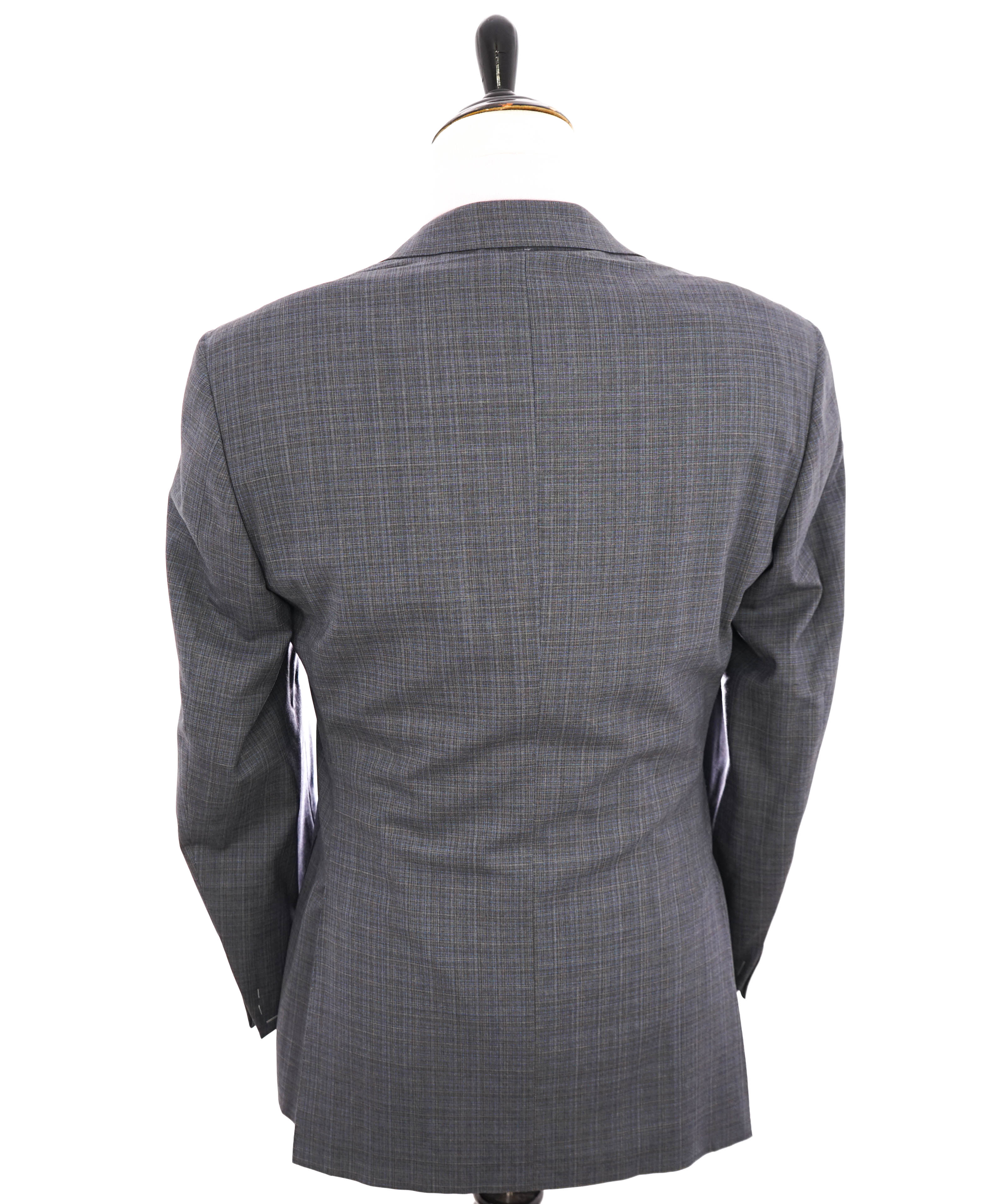 $1,895 CANALI - "IMPECCABILE" Gray & Blue Abstract Check Blazer - 42R