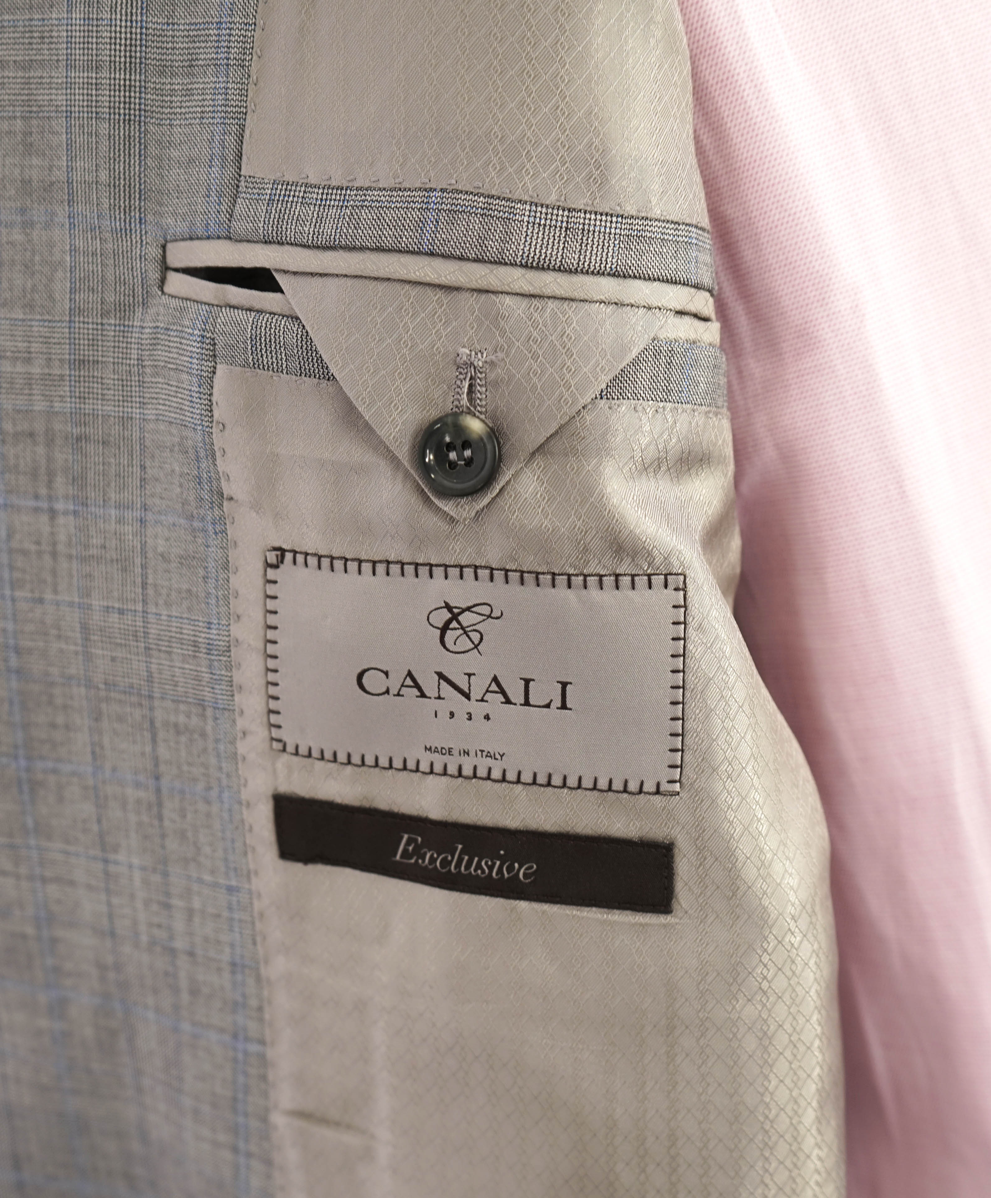 $2,495 CANALI - "EXCLUSIVE Super 160's" Prince of Wales Blazer - 44L