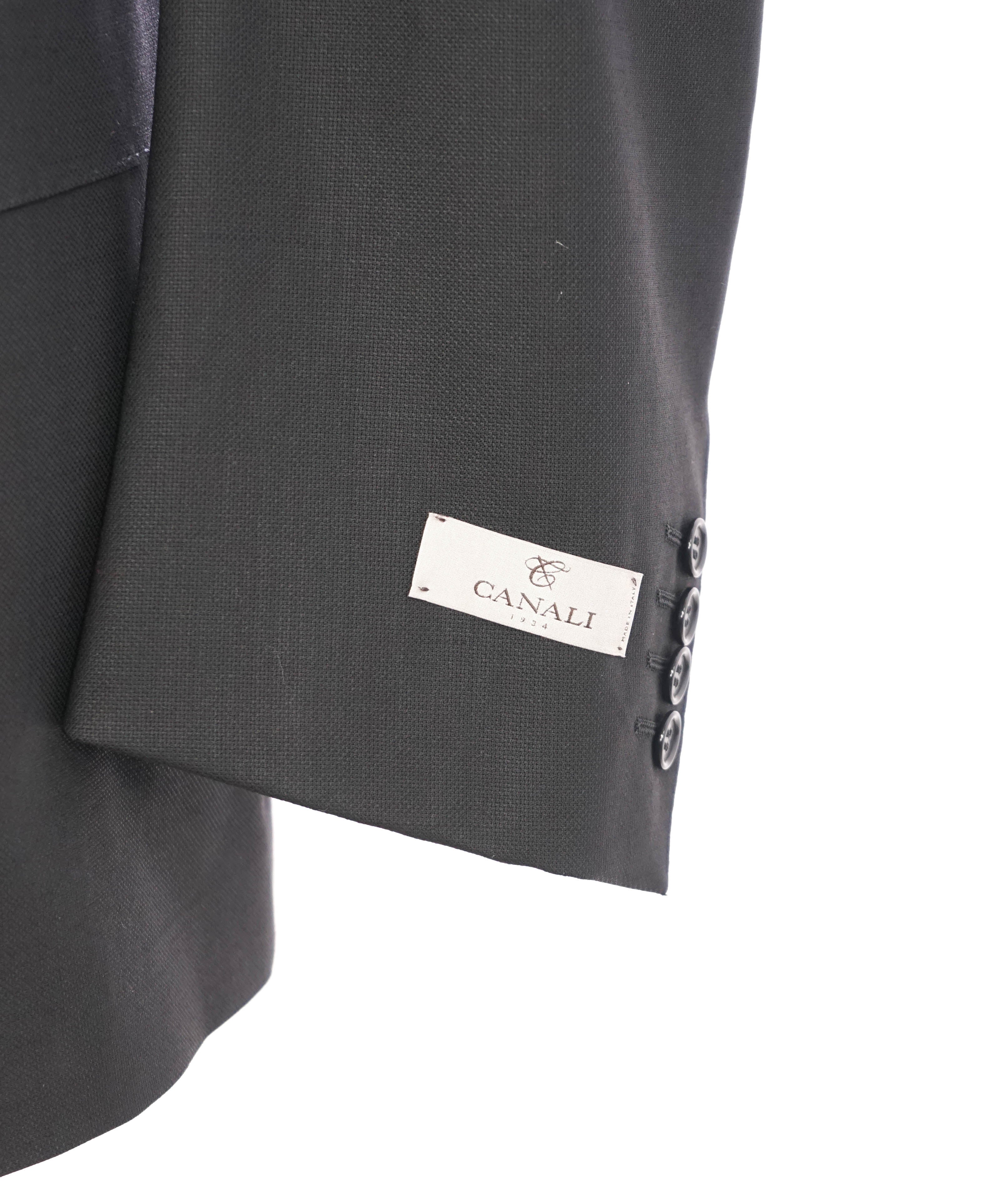 $1,895 CANALI - "WATER RESISTANT" Black Textured Wool Blazer - 52L