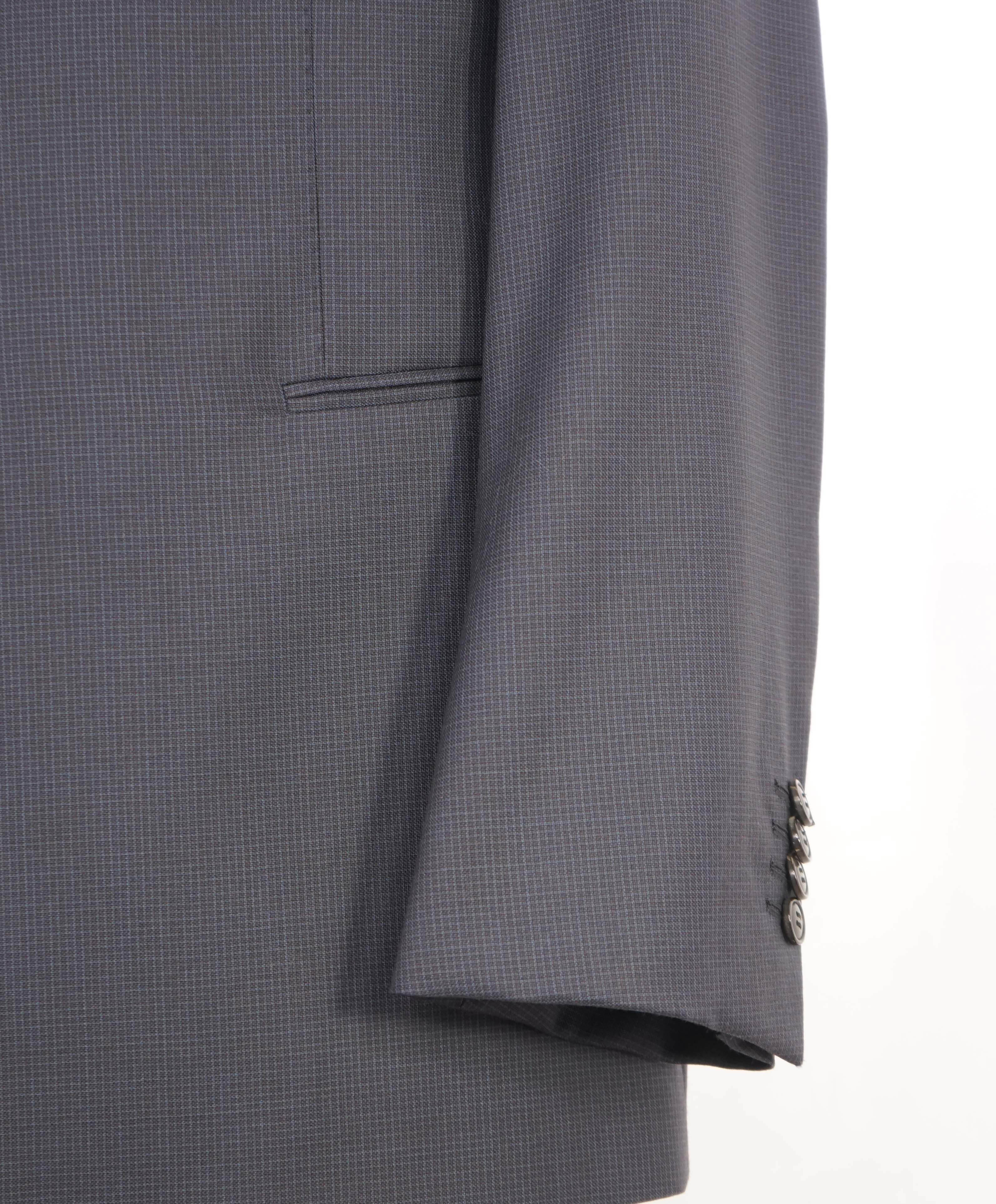 GIORGIO ARMANI - Navy Blue Micro Check “TAYLOR” Collection Suit - 46R