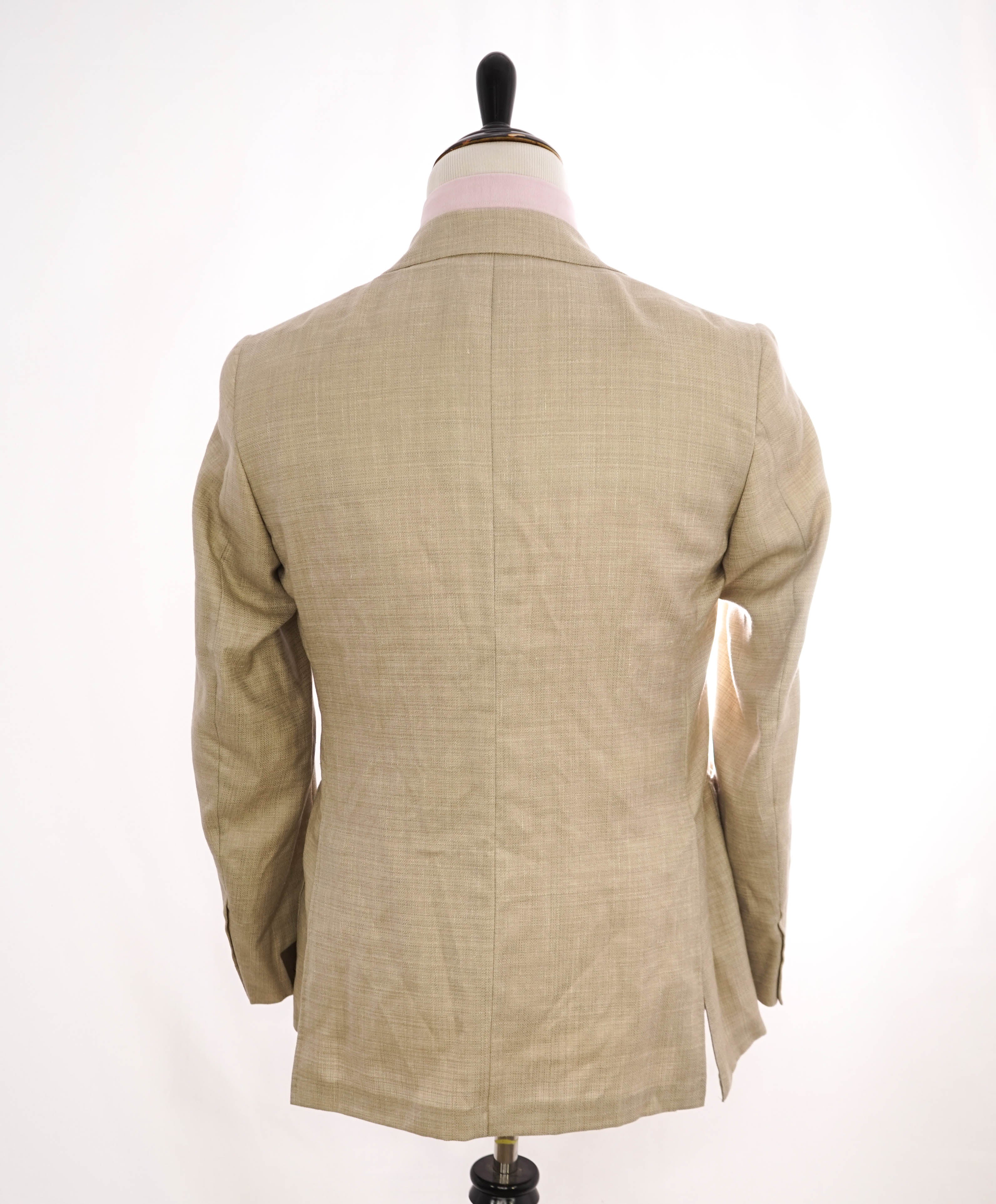 $1,895 CANALI - "KEI" Light Summer Weathered Wool Beige Blazer - 38R