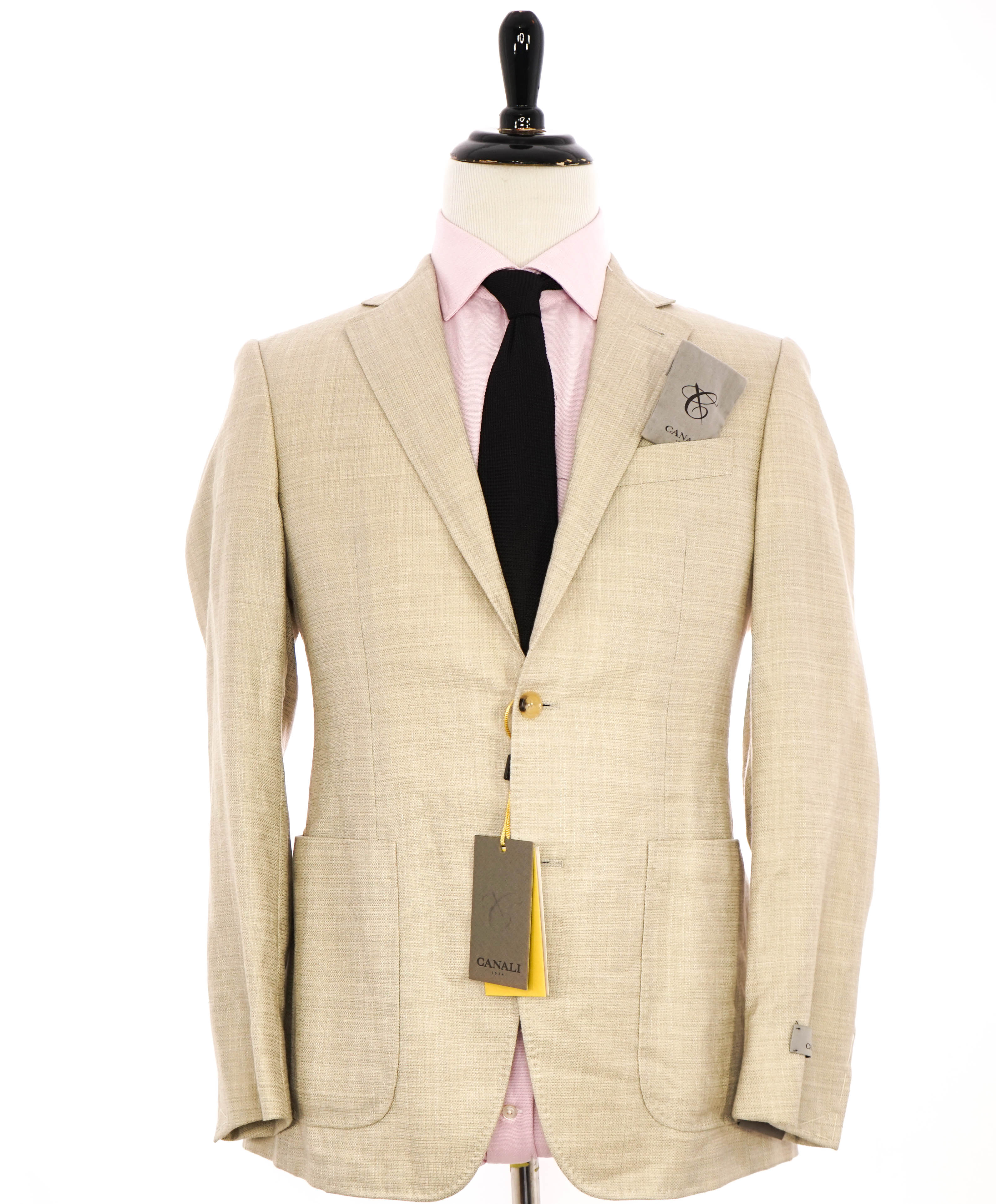 $1,895 CANALI - "KEI" Light Summer Weathered Wool Beige Blazer - 38R