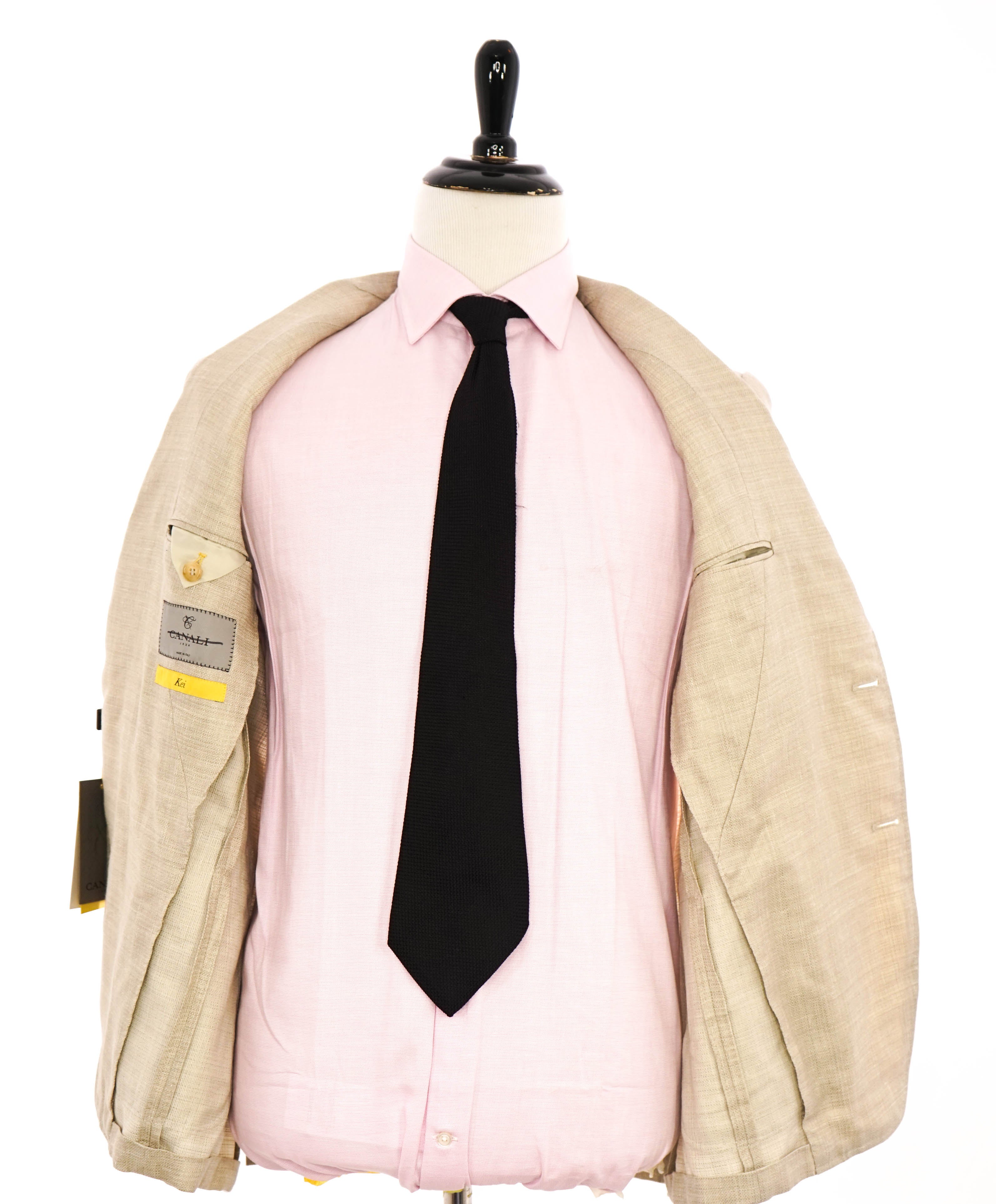 $1,895 CANALI - "KEI" Light Summer Weathered Wool Beige Blazer - 38R