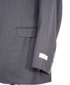 $1,895 CANALI - Navy Blue Textured Chalk Stripe Classic Blazer - 44R