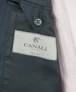 $1,895 CANALI - Navy Blue Textured Chalk Stripe Classic Blazer - 44R