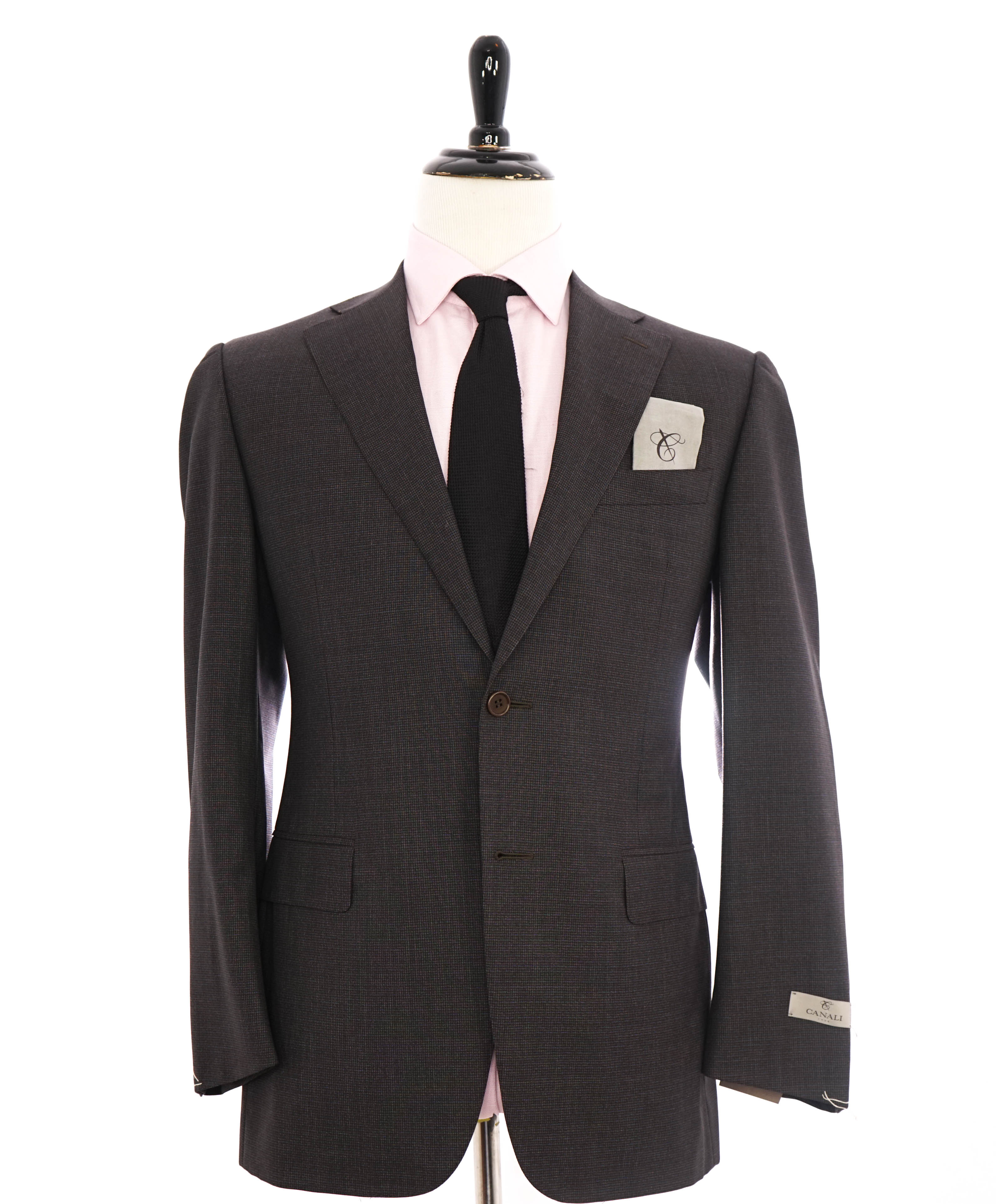 $1,895 CANALI - "TRAVEL" Blue / Brown Houndstooth Blazer - 40R