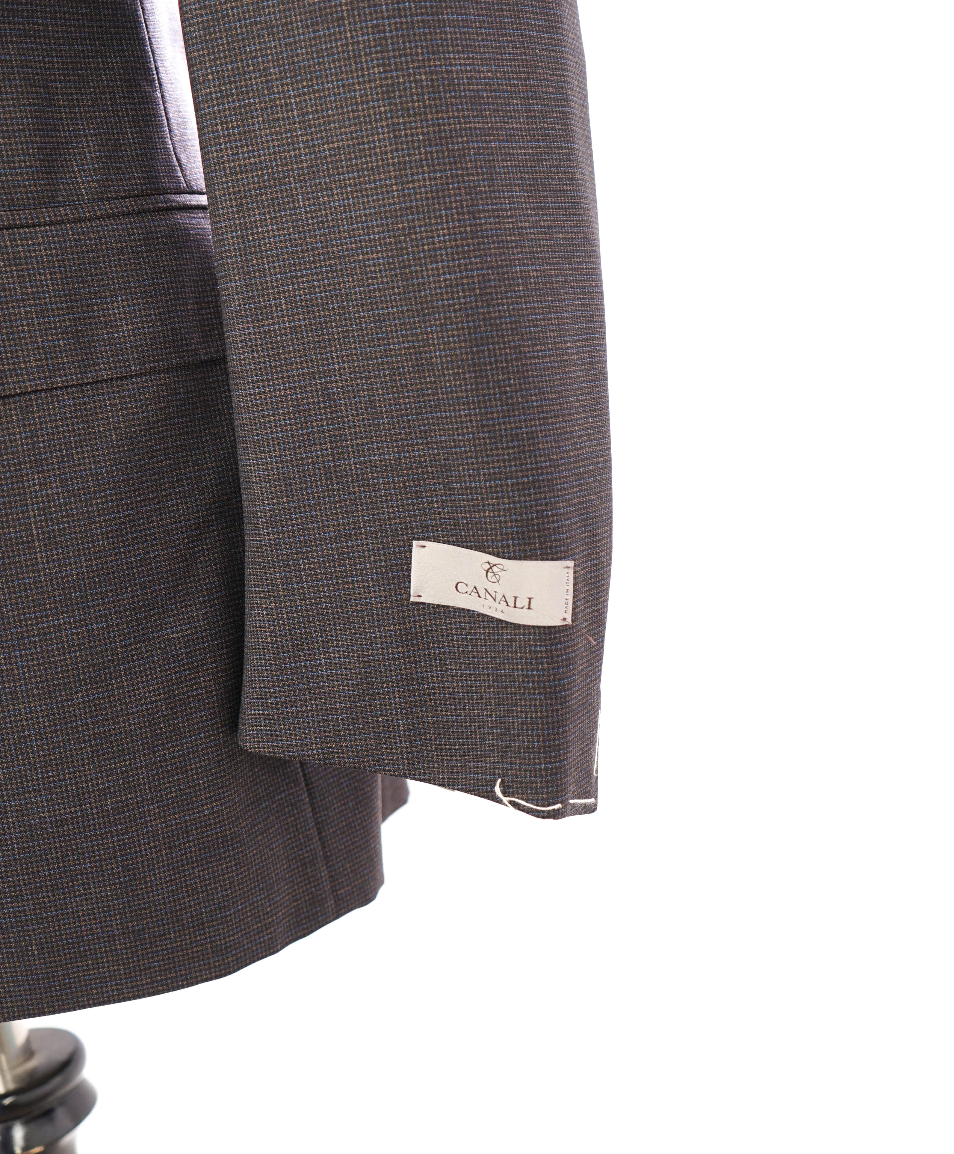 $1,895 CANALI - "TRAVEL" Blue / Brown Houndstooth Blazer - 40R