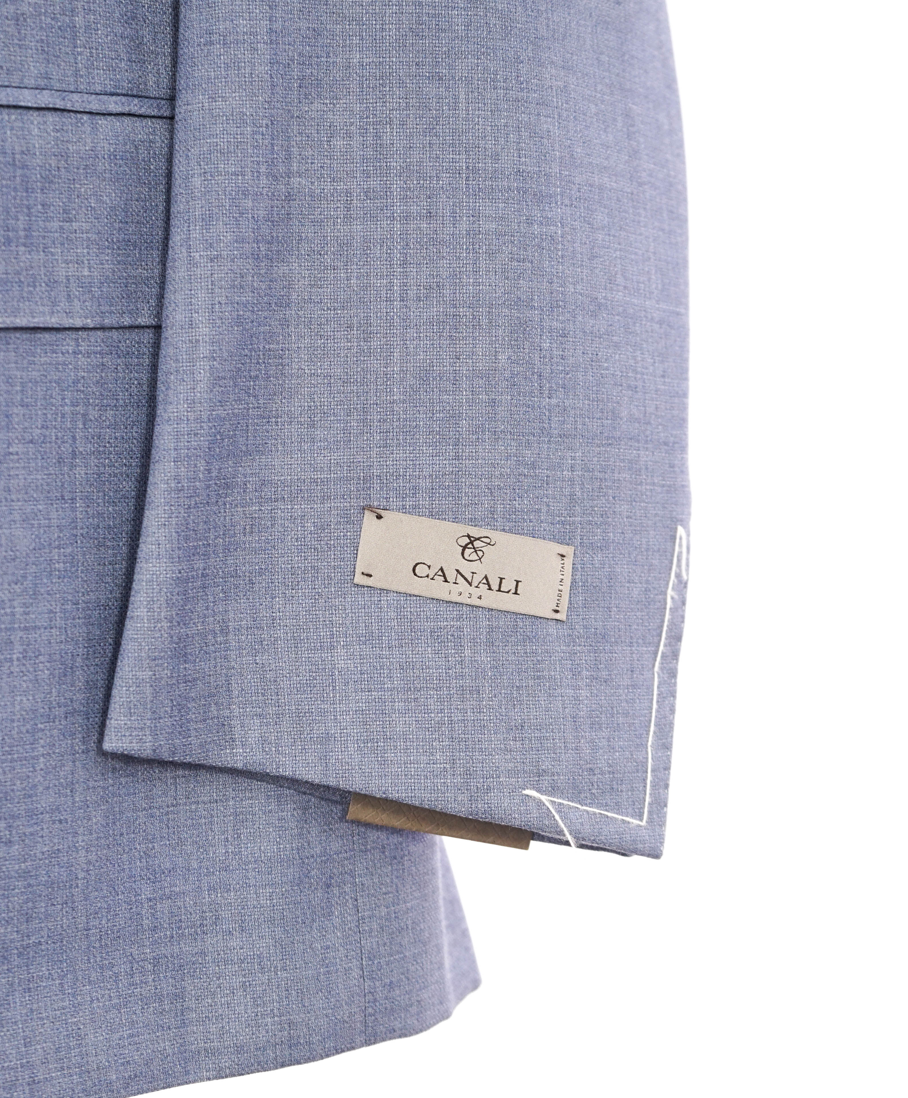 $1,895 CANALI - "TRAVEL" Baby Blue Textured Blazer - 44S