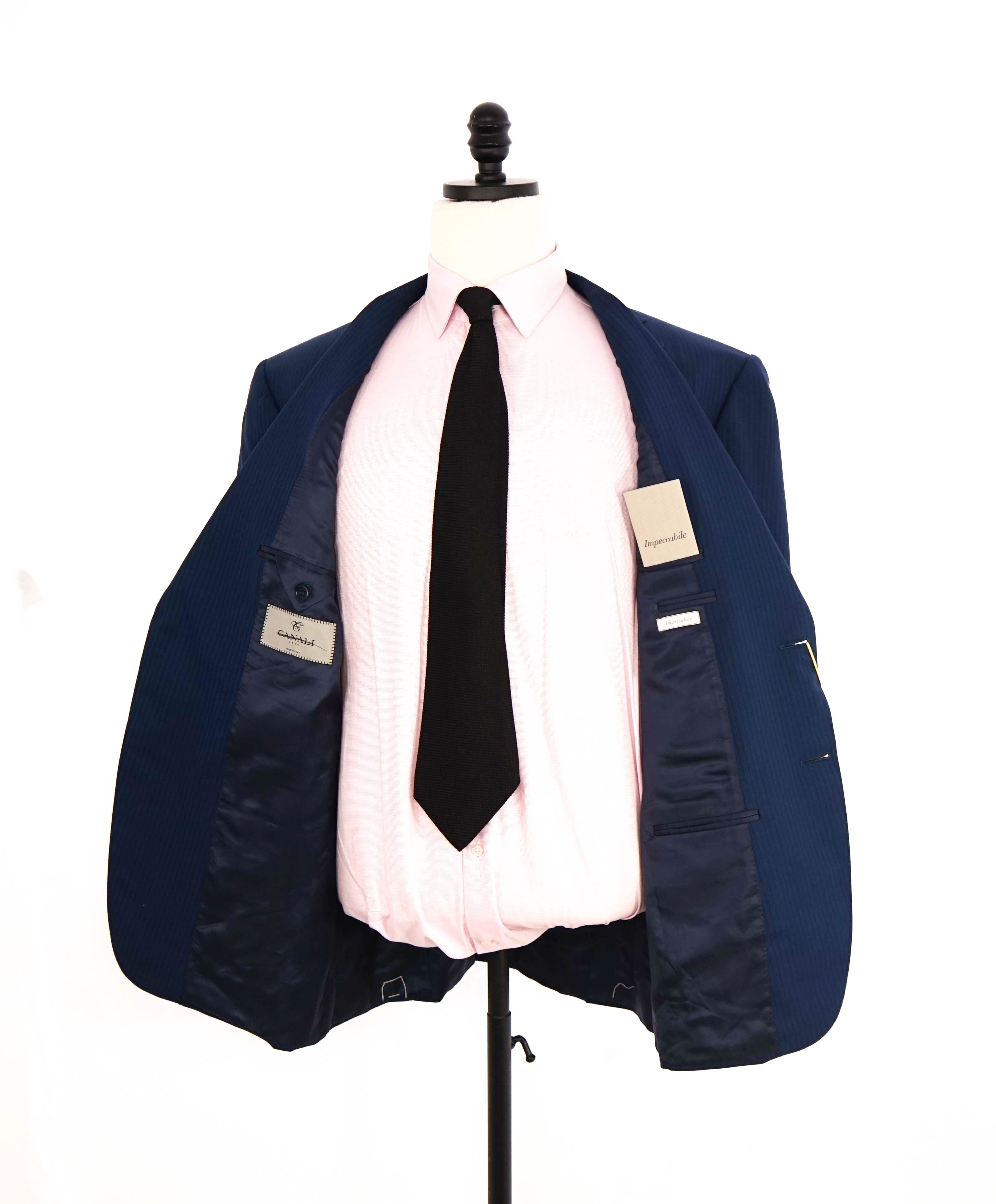 $1,895 CANALI - "IMPECCABILE" Navy Blue Textured Blazer - 44R