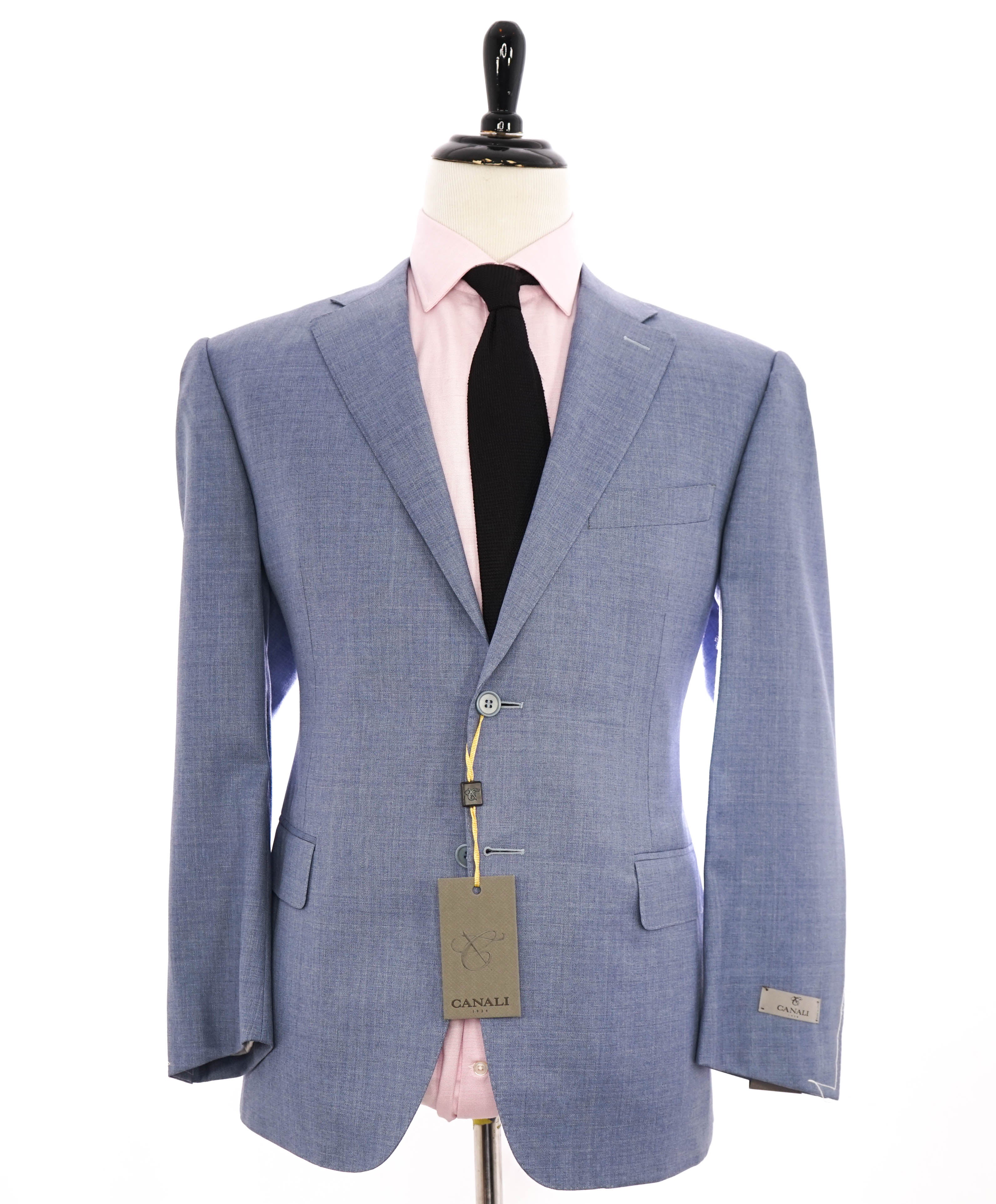 $1,895 CANALI - "TRAVEL" Baby Blue Textured Blazer - 44S