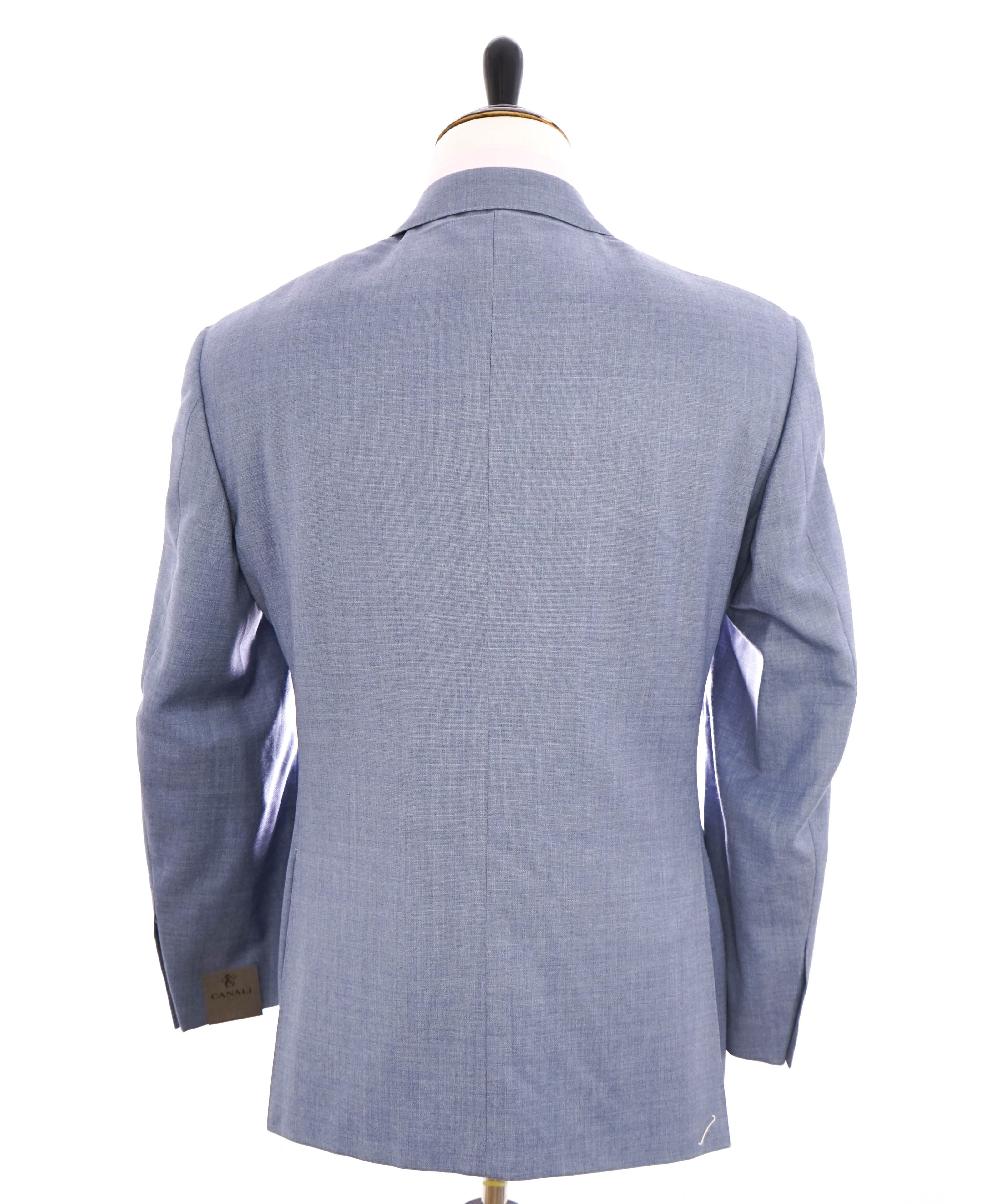 $1,895 CANALI - "TRAVEL" Baby Blue Textured Blazer - 44S