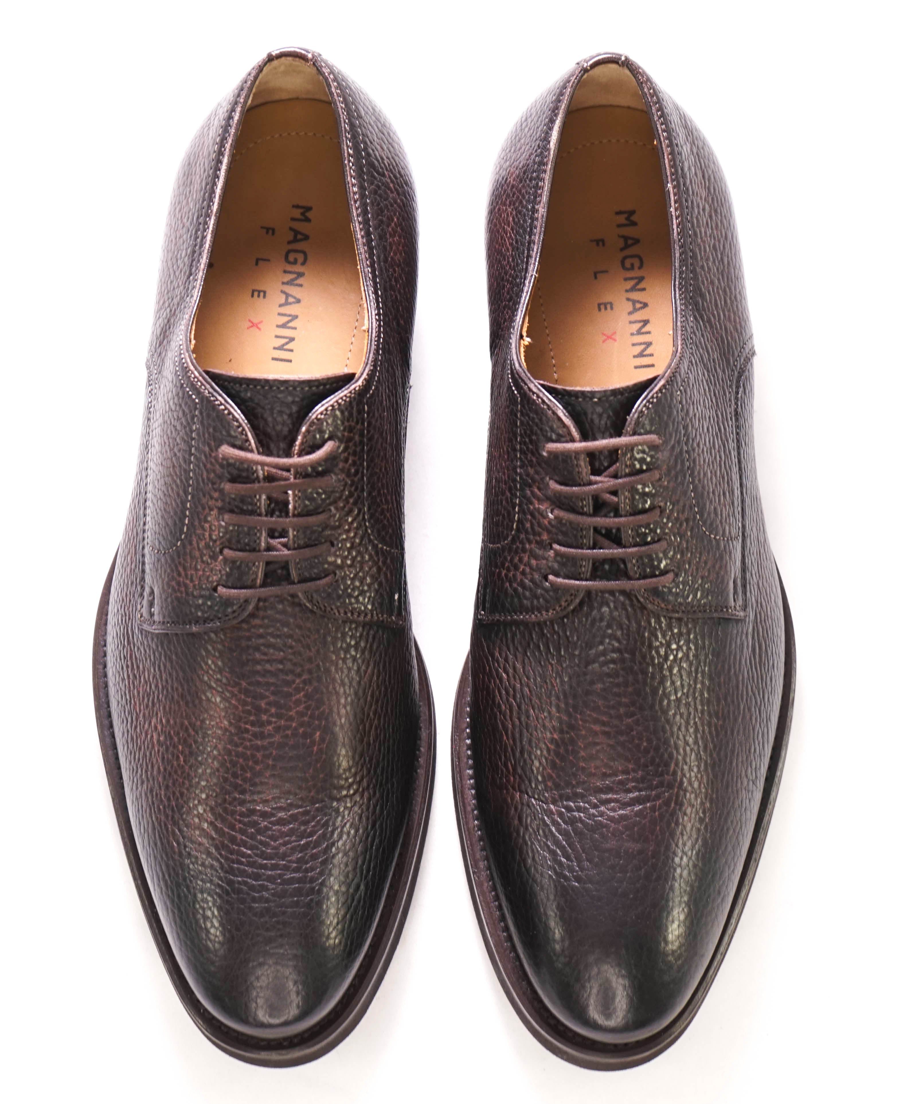 MAGNANNI - "FLEX" MADE IN SPAIN Brown Pebbled Leather Oxfords - 8M