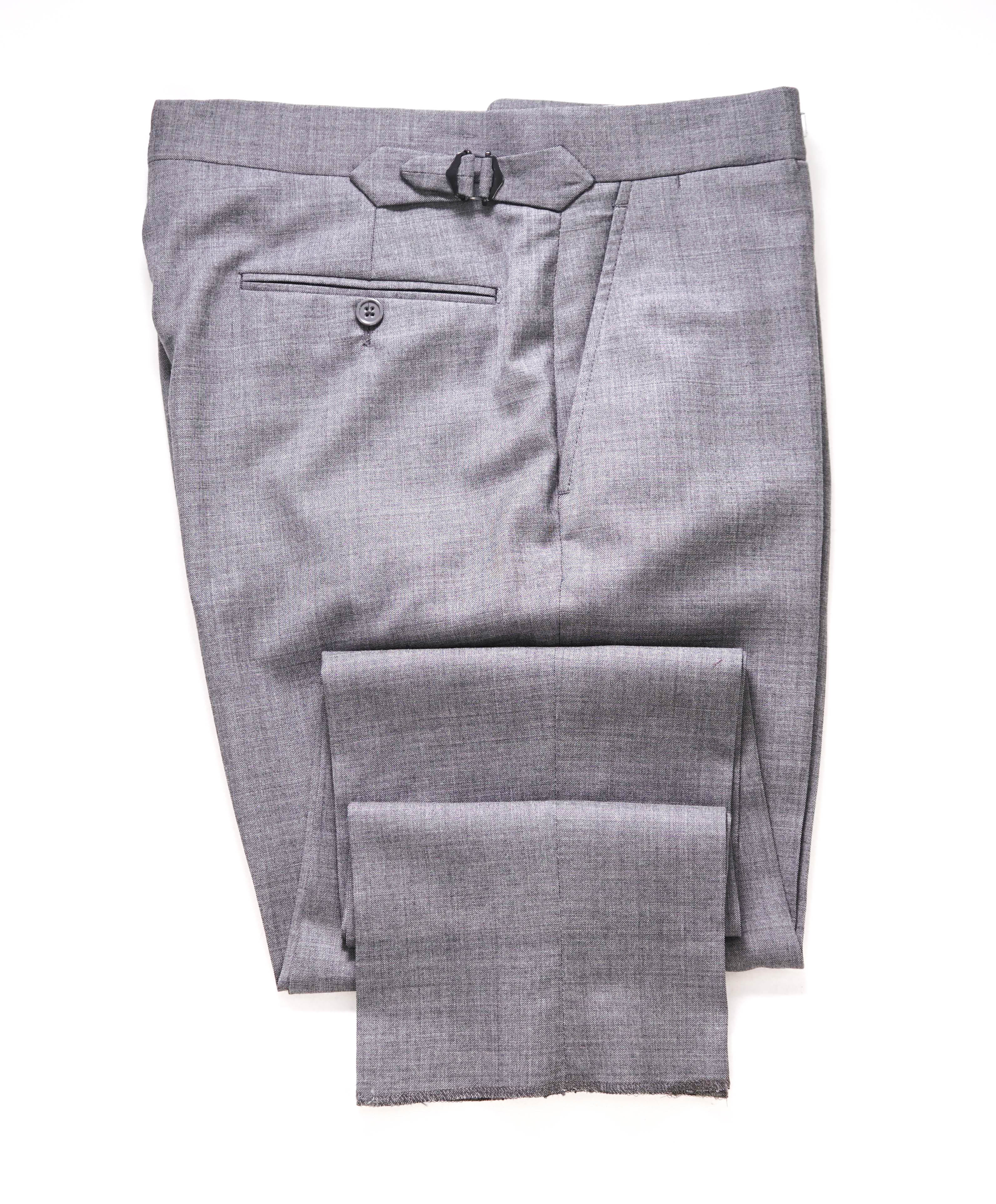 RALPH LAUREN PURPLE LABEL - *SIDE TABS* Gray Flat Front Dress Pants - 33W