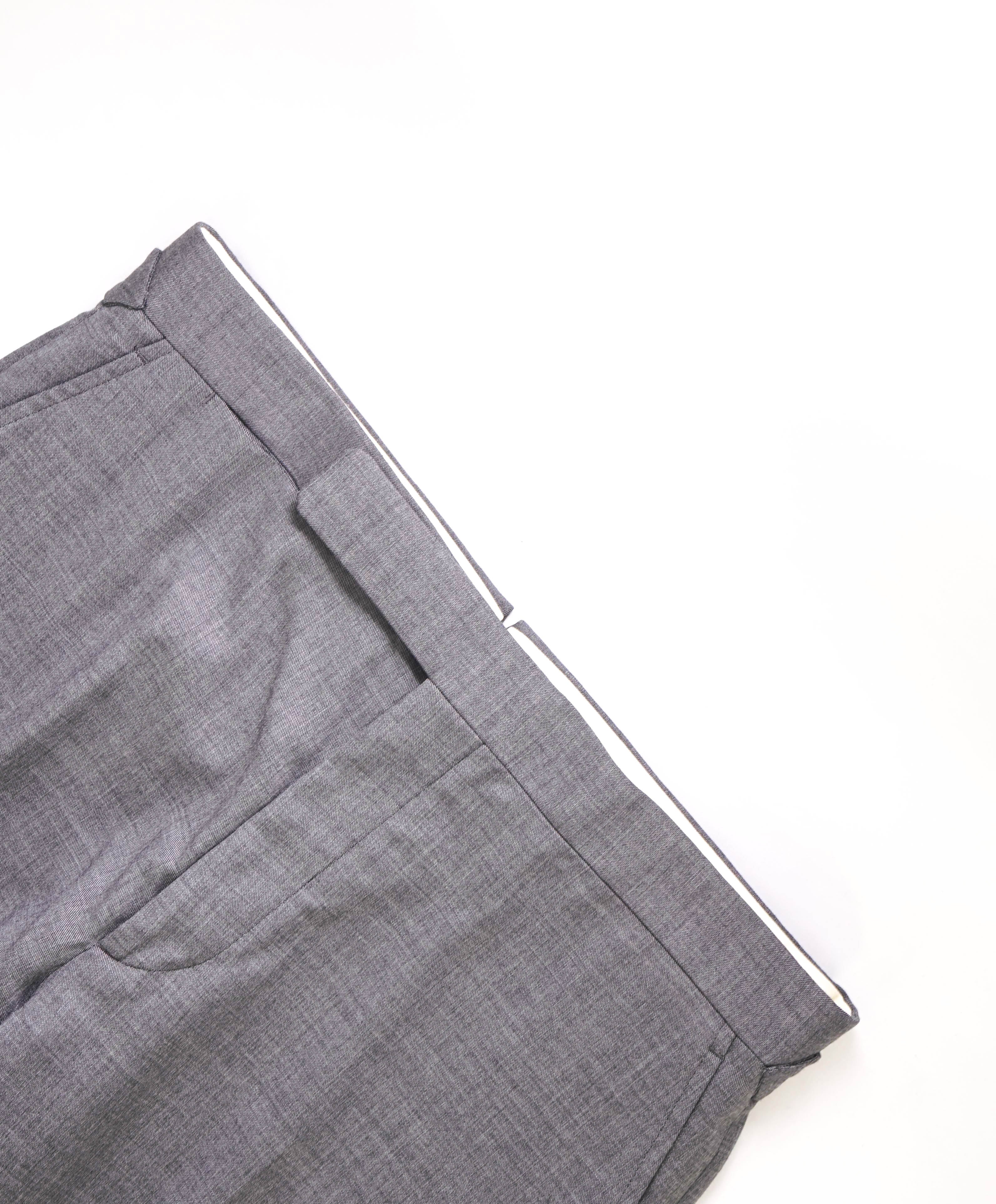 RALPH LAUREN PURPLE LABEL - *SIDE TABS* Gray Flat Front Dress Pants - 33W