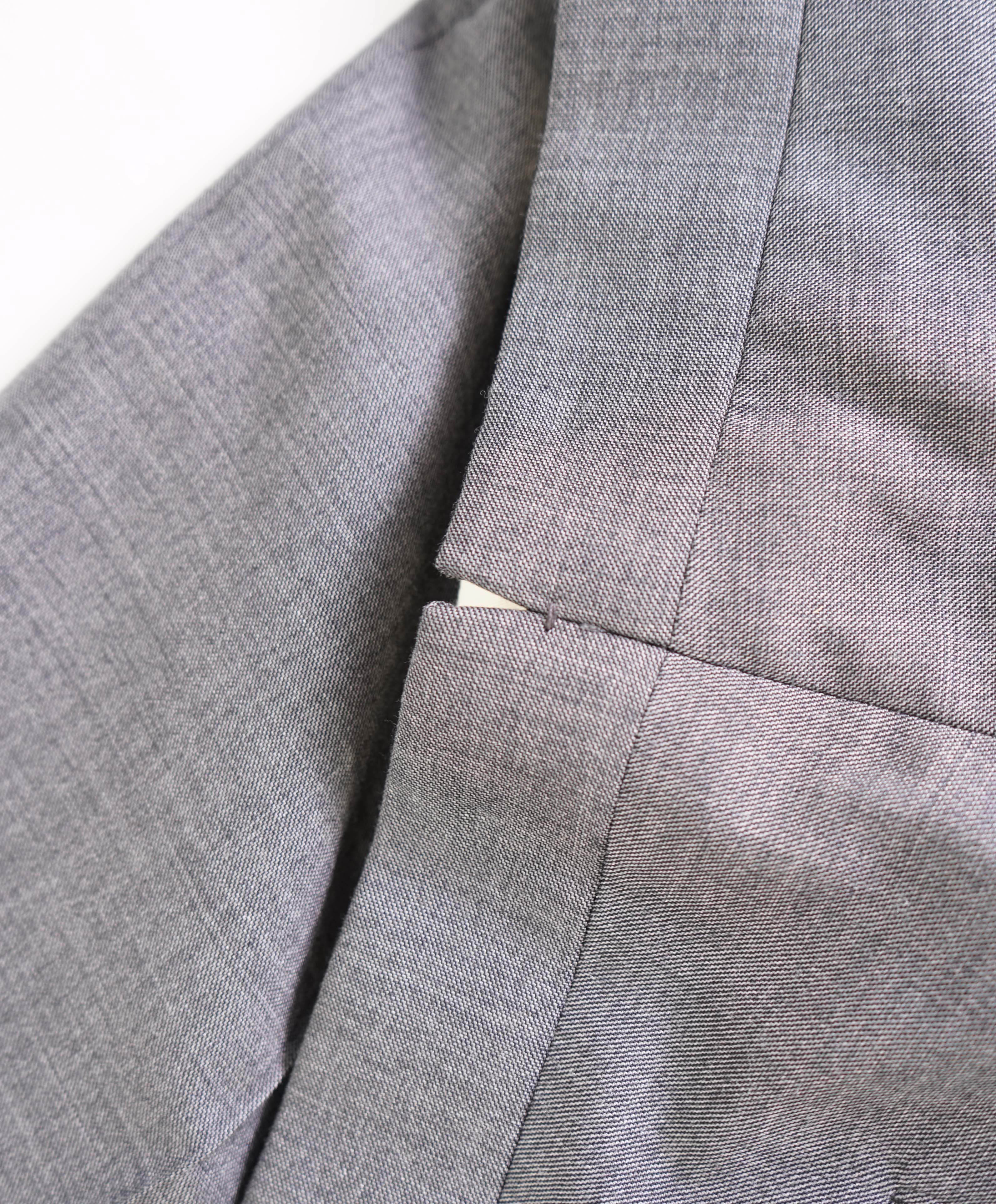 RALPH LAUREN PURPLE LABEL - *SIDE TABS* Gray Flat Front Dress Pants - 33W