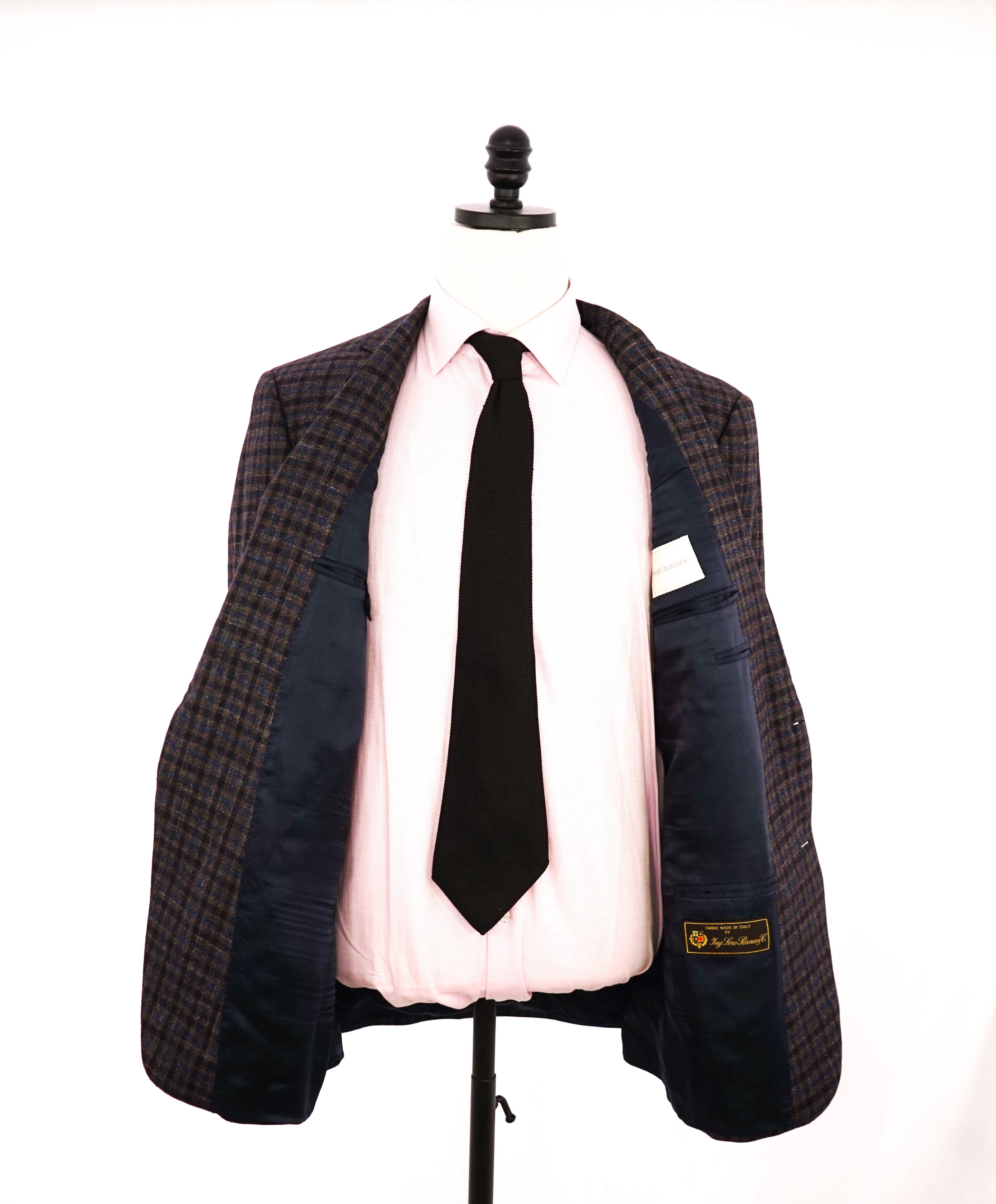 SAMUELSOHN - LORO PIANA Wool/Silk/CASHMERE Check Blazer - 42R