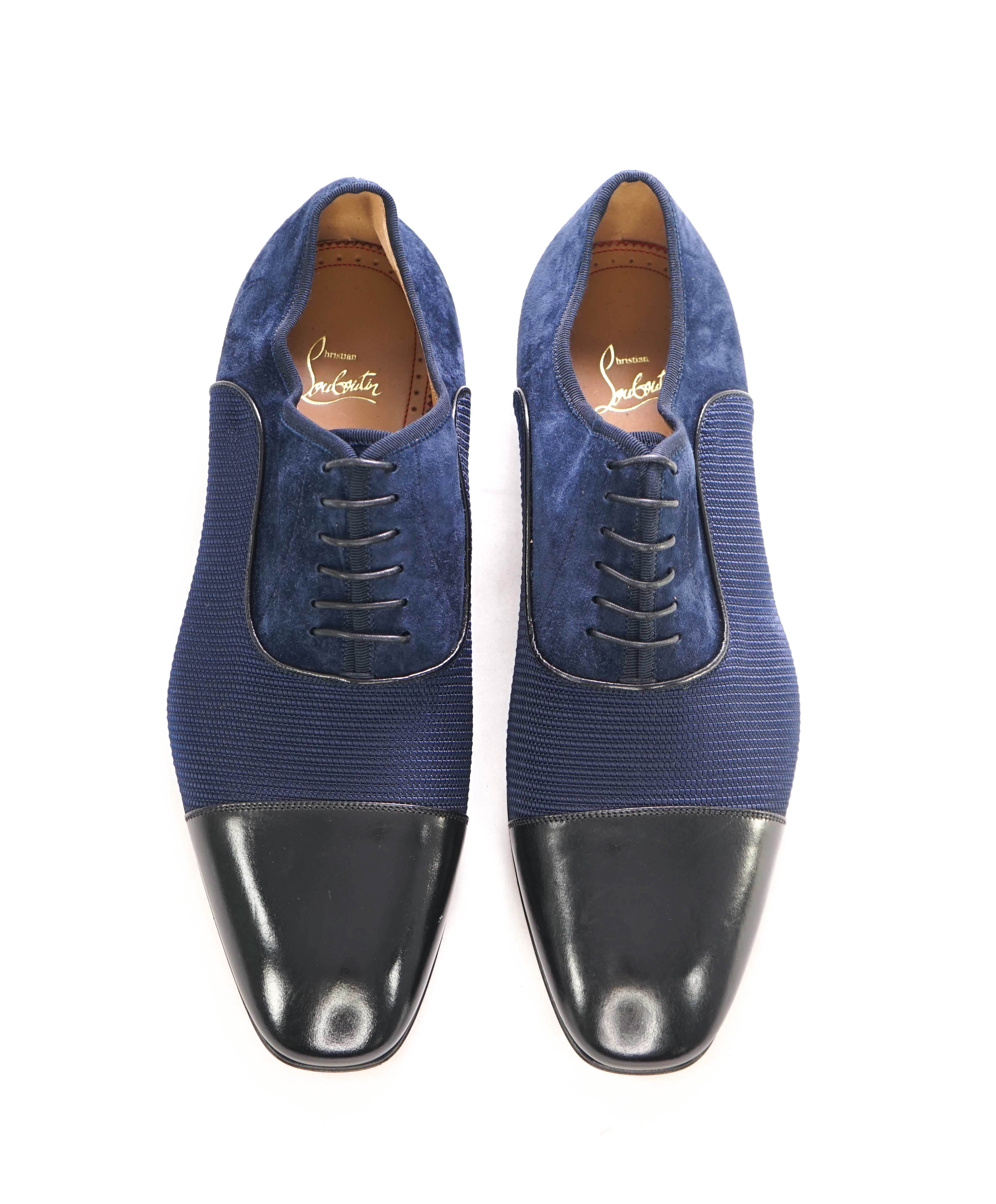 $1,050 CHRISTIAN LOUBOUTIN - *GREGGO* Suede Navy Blue Oxfords - 9 US (42 EU)