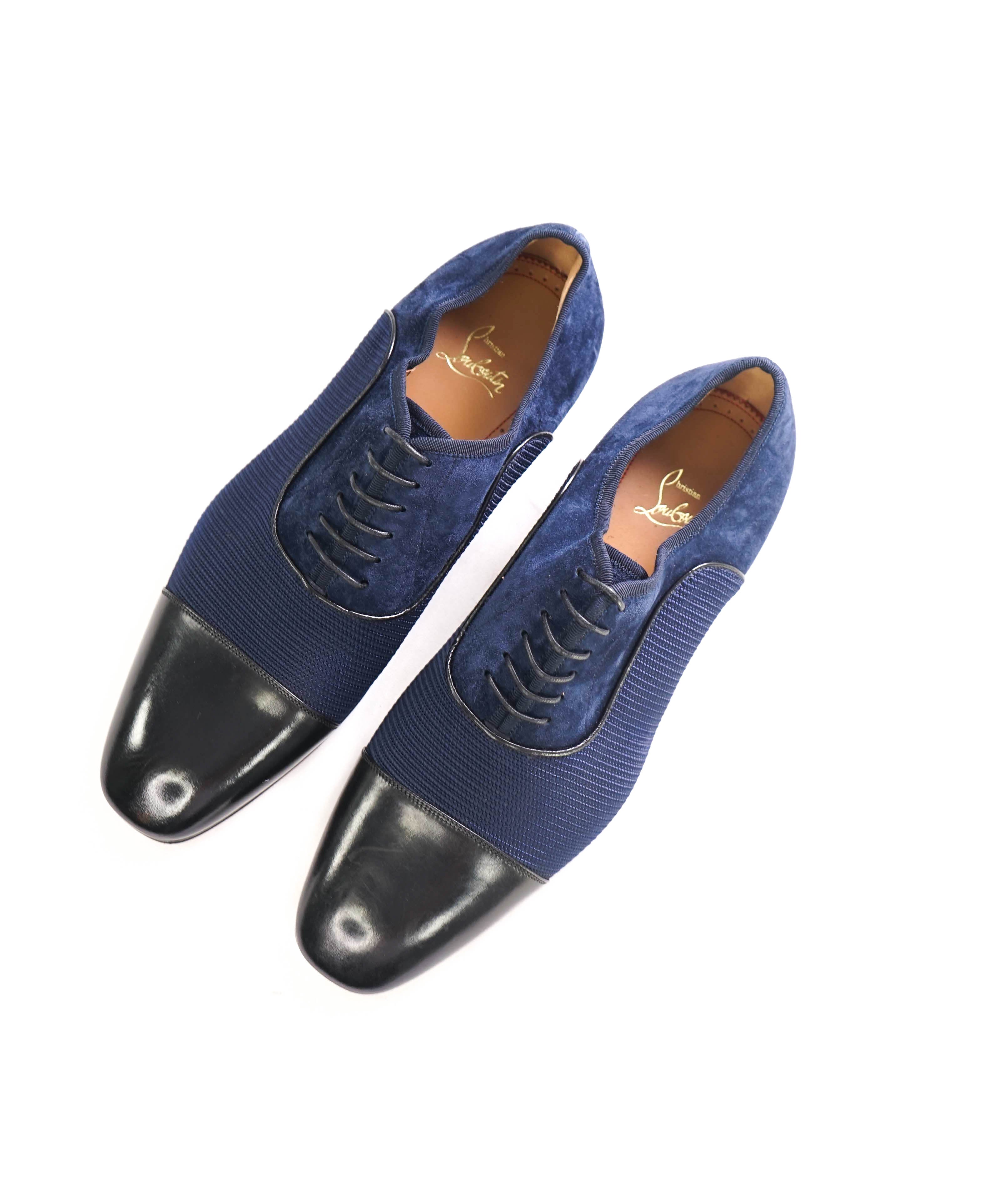 $1,050 CHRISTIAN LOUBOUTIN - *GREGGO* Suede Navy Blue Oxfords - 9 US (42 EU)