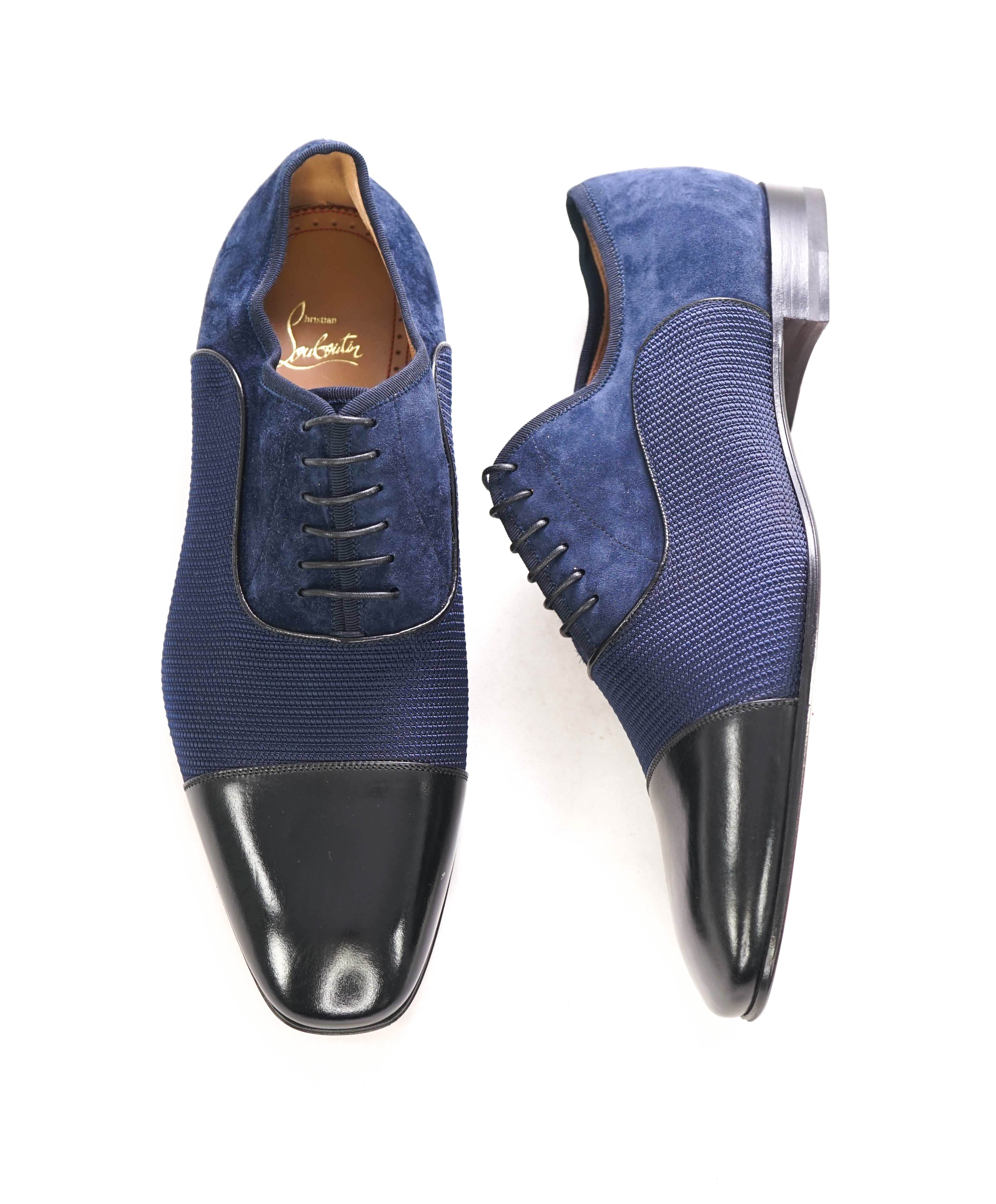 $1,050 CHRISTIAN LOUBOUTIN - *GREGGO* Suede Navy Blue Oxfords - 9 US (42 EU)