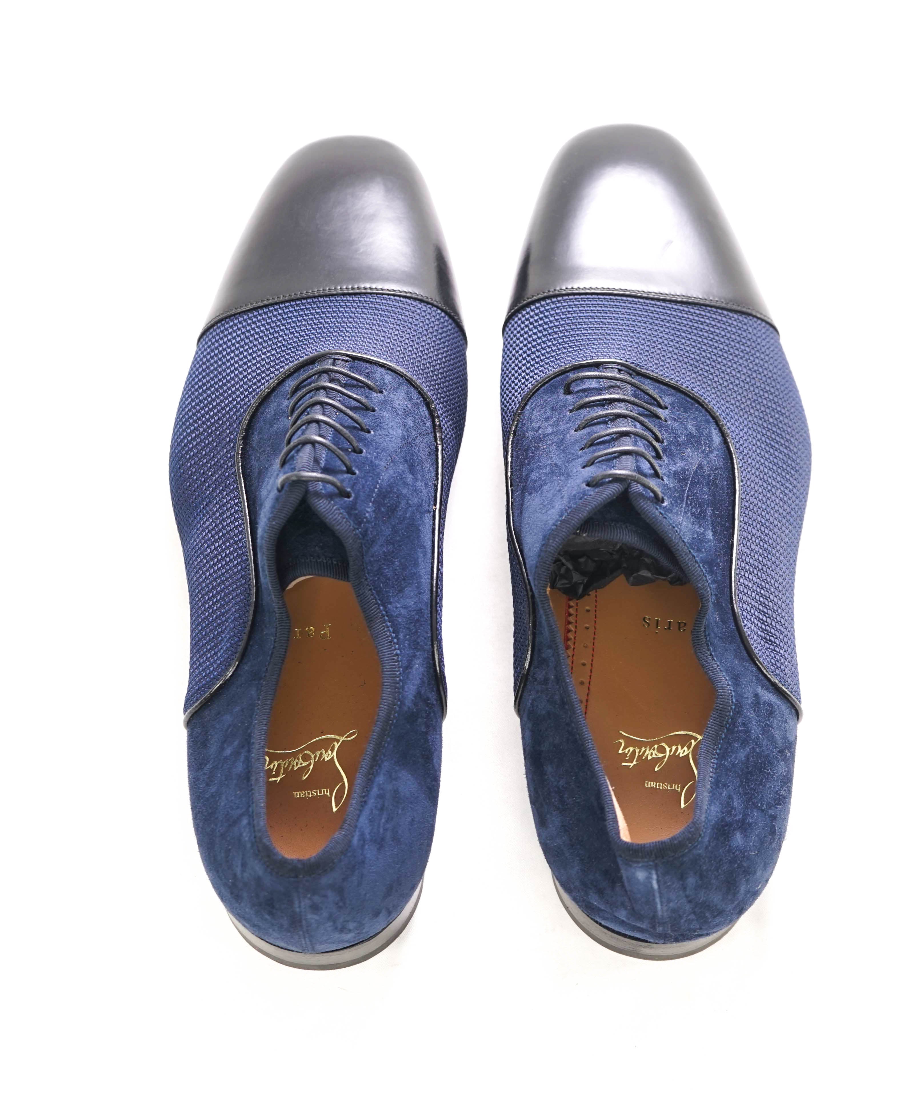 $1,050 CHRISTIAN LOUBOUTIN - *GREGGO* Suede Navy Blue Oxfords - 9 US (42 EU)