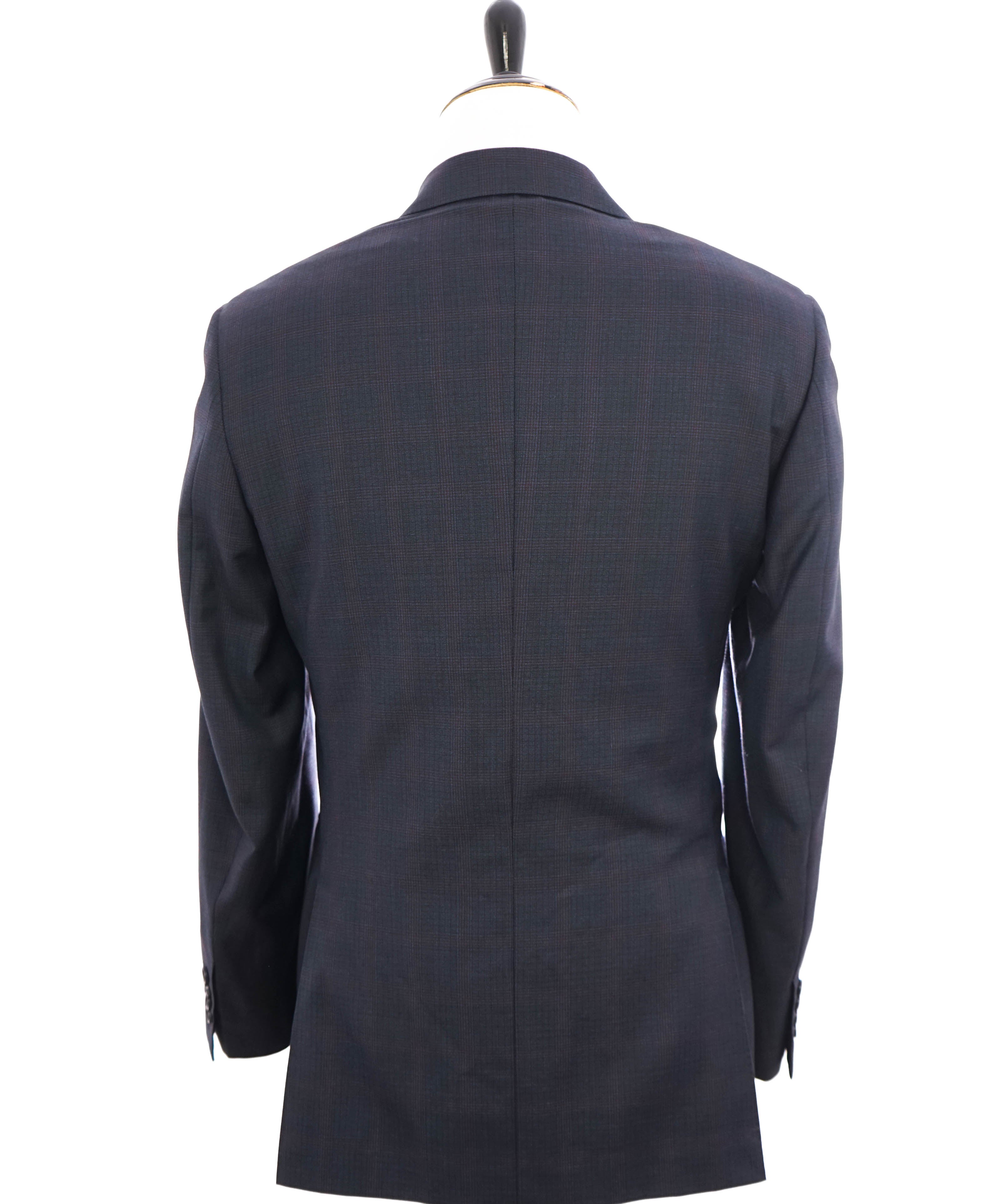 $1,895 CANALI - Blue & Purple Plaid Check Blazer - 44R